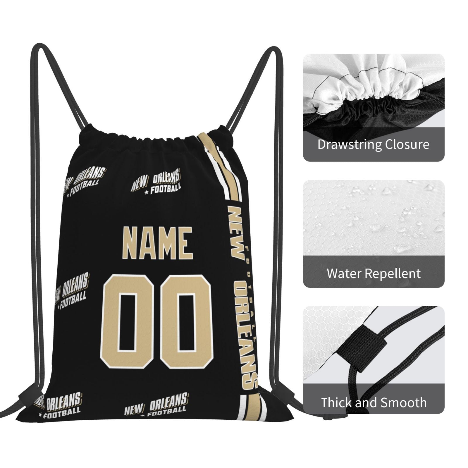 ANTKING New Orleans Drawstring Bags Custom any Name and Number Backpack for Men Youth Boy Gifts ANTKING
