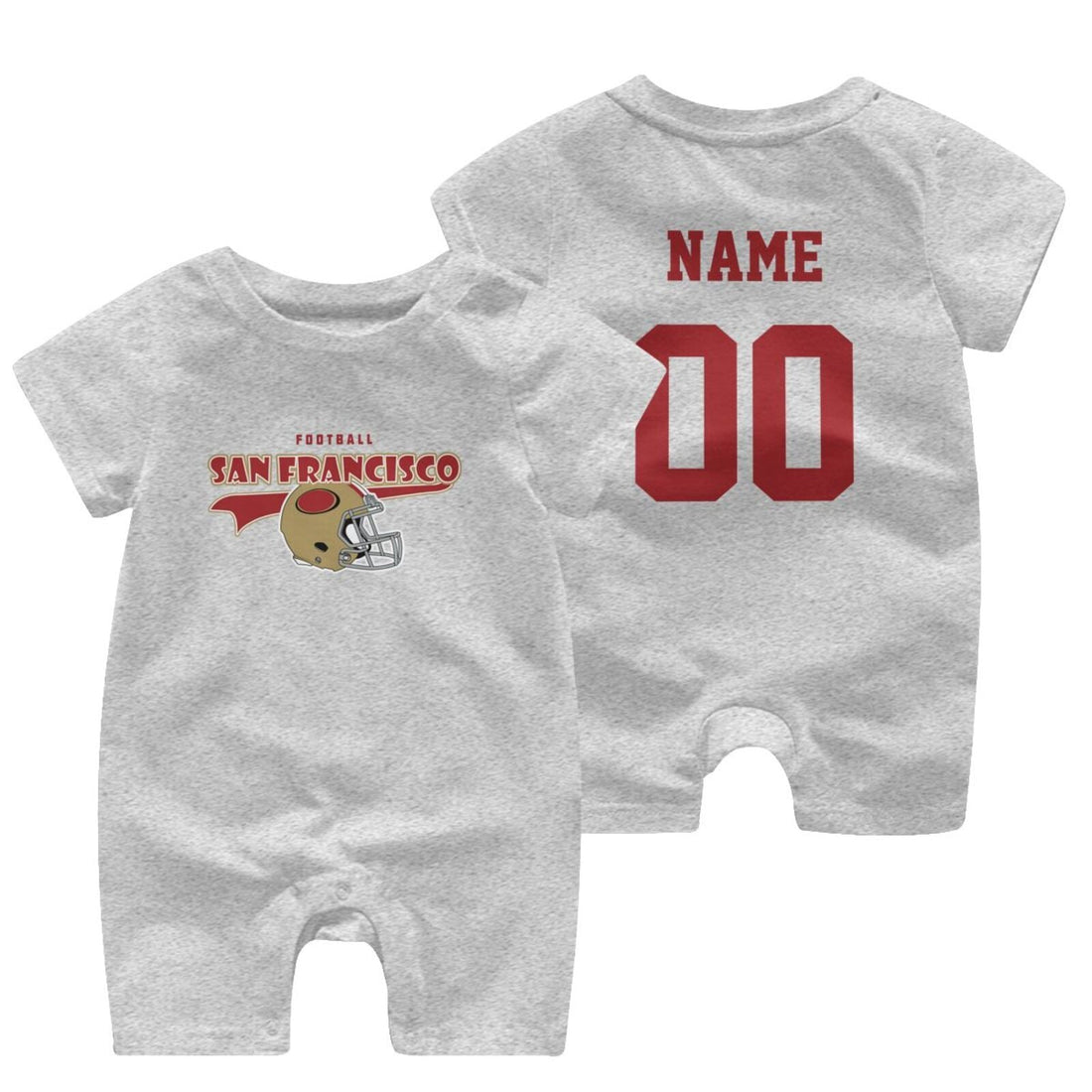 Personalized [San Francisco] Baby Onesie - Custom Football Fan Infant Bodysuit - Antking
