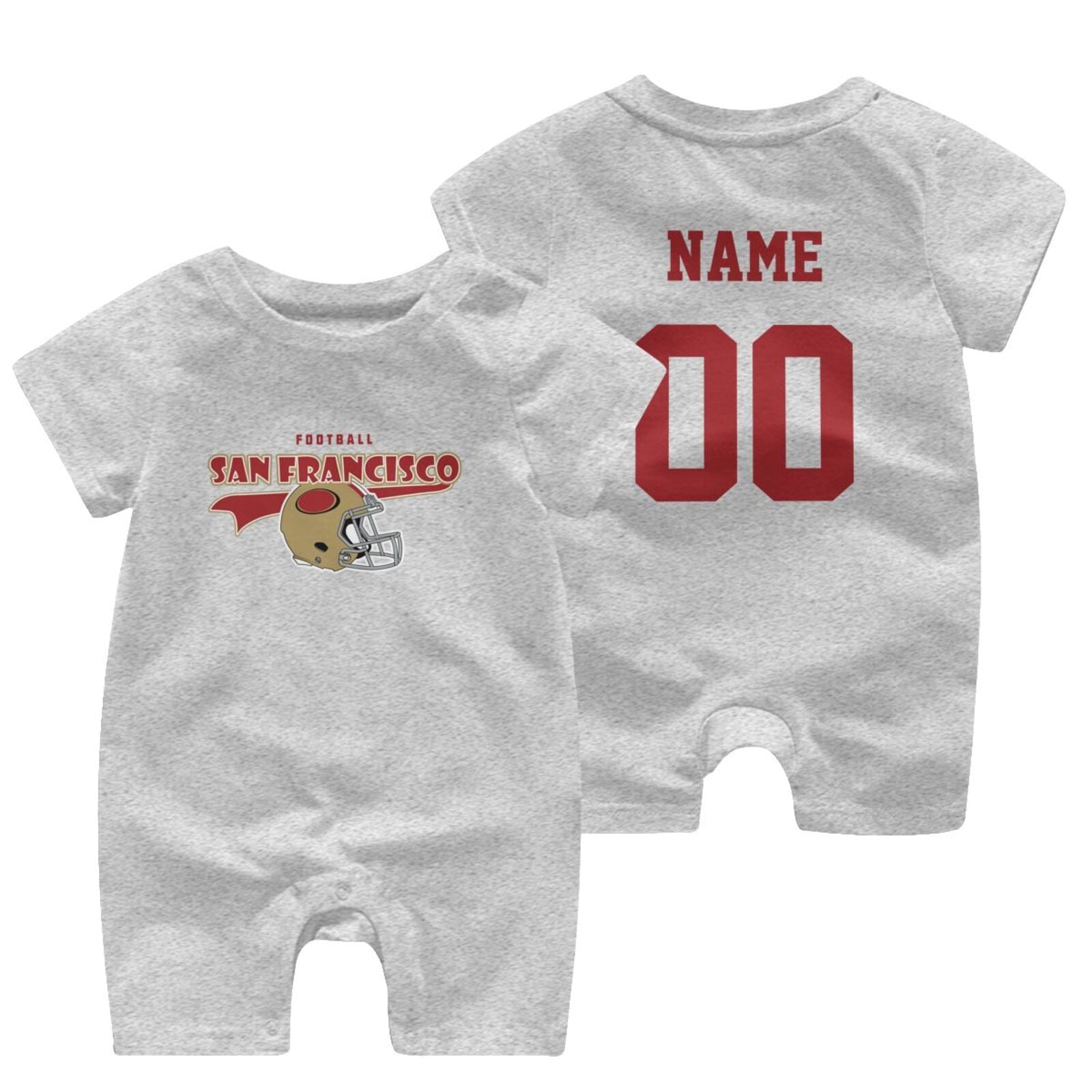 Personalized San Francisco Baby Football Bodysuit - Custom Name & Number - Antking