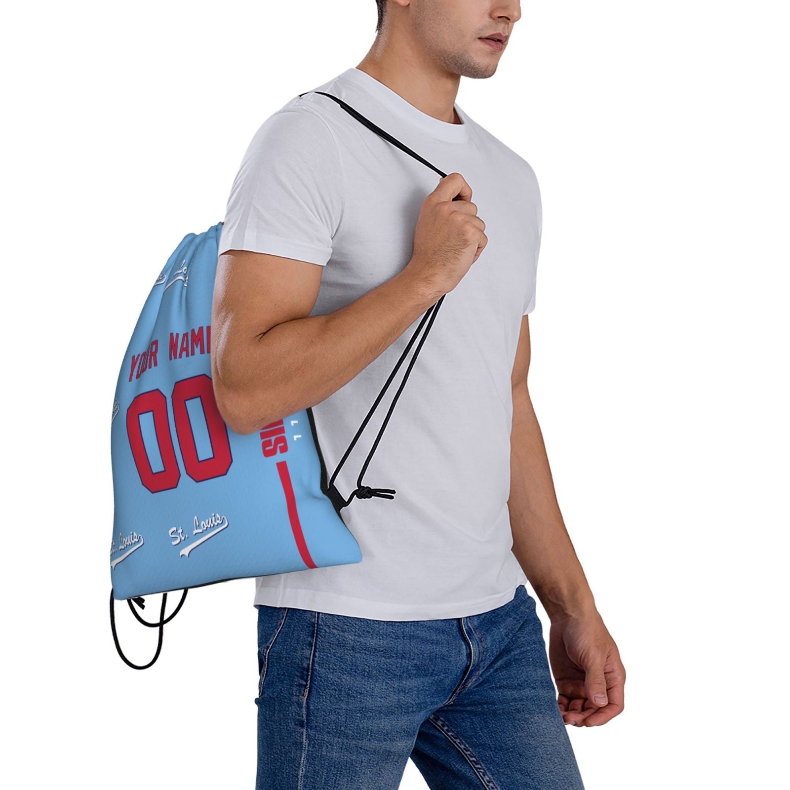 ANTKING St. Louis Drawstring Bags Backpack Custom any Name and Number for Men Women Boy Gifts ANTKING