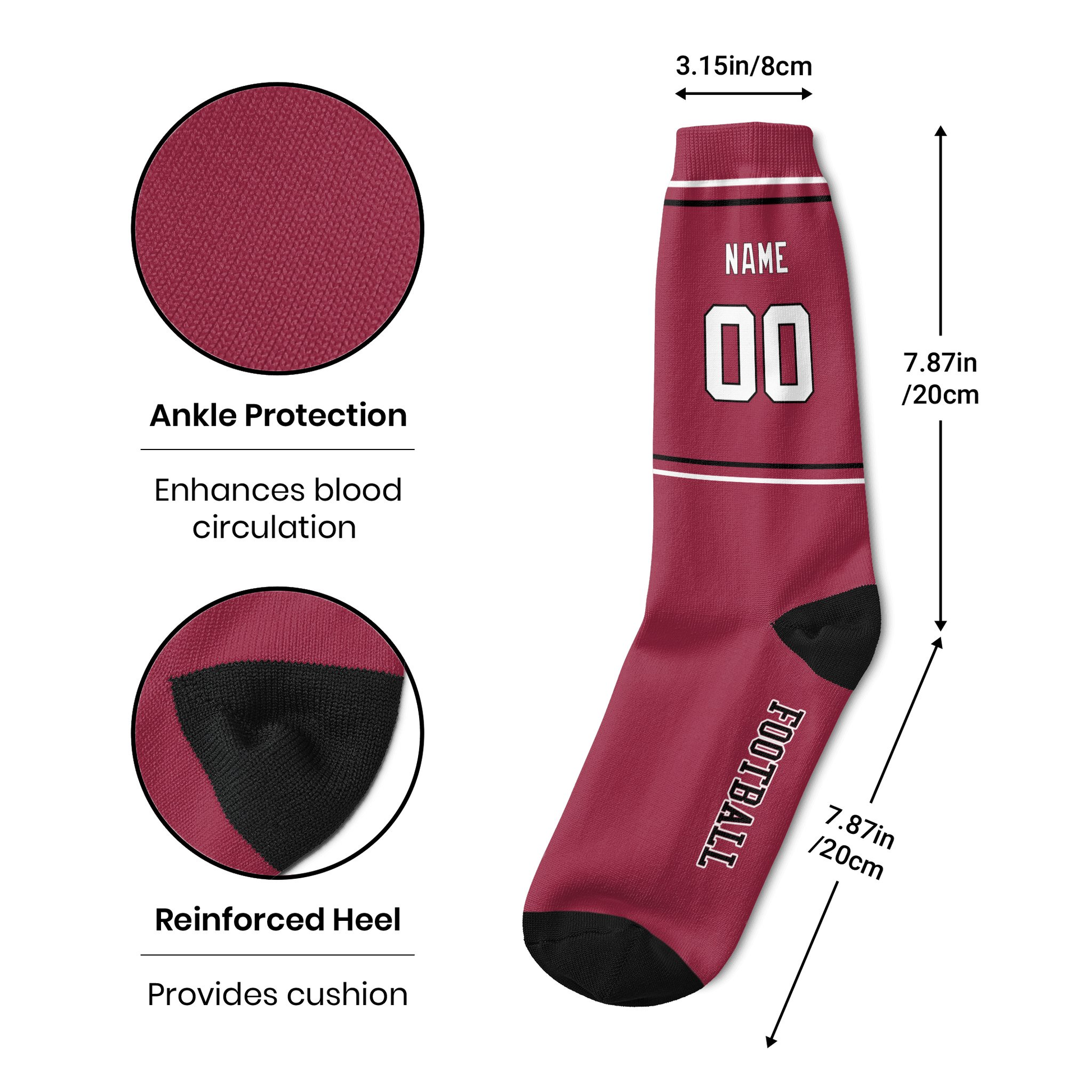 ANTKING Arizona Socks 2 Pairs Custom any Name and Number for Men Women Gift ANTKING