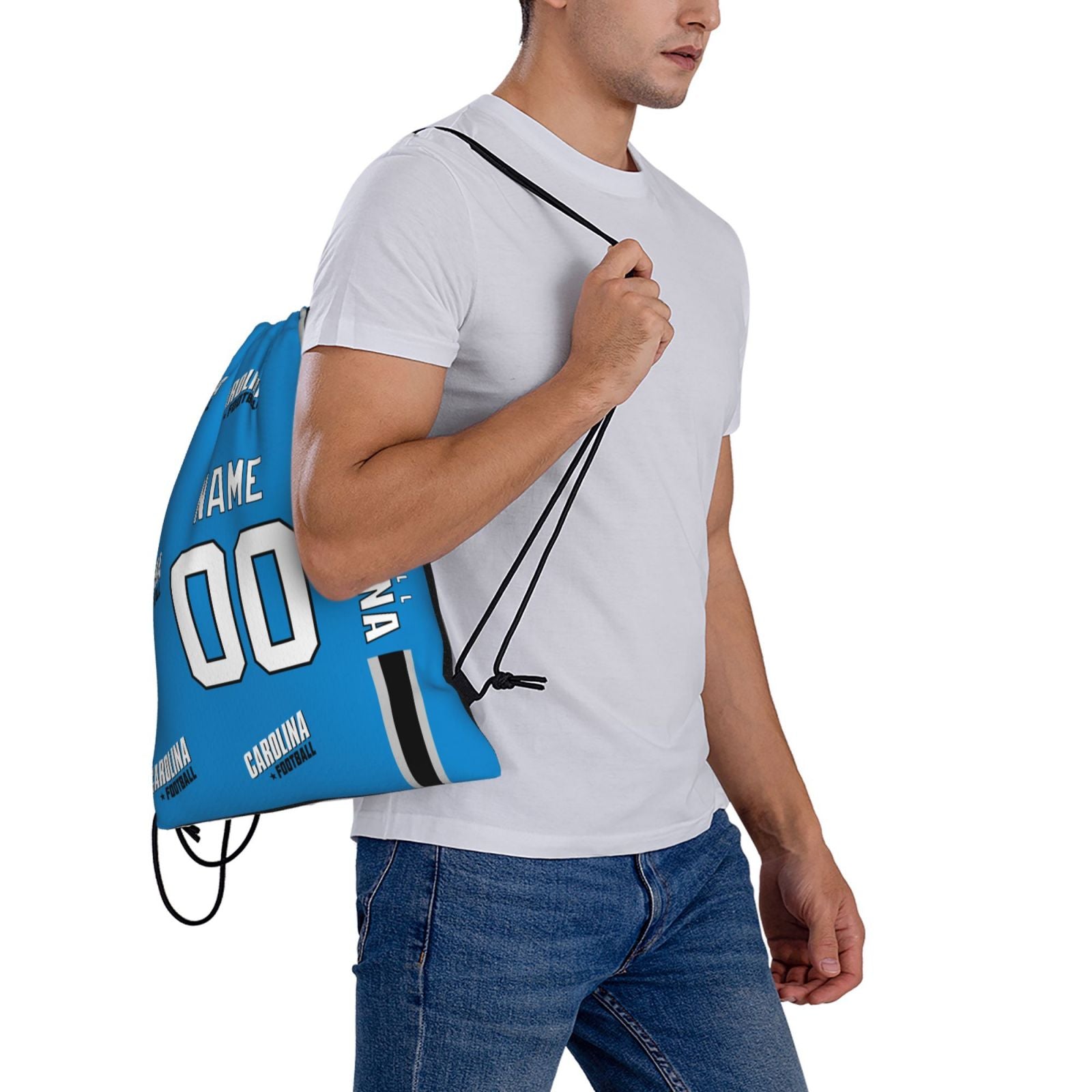 ANTKING Carolina Drawstring Bags Custom any Name and Number Backpack for Men Youth Boy Gifts ANTKING
