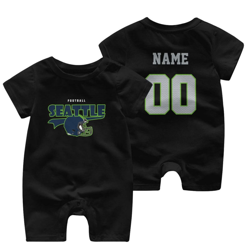 Personalized [Seattle] Baby Onesie - Custom Football Fan Infant Bodysuit - Antking
