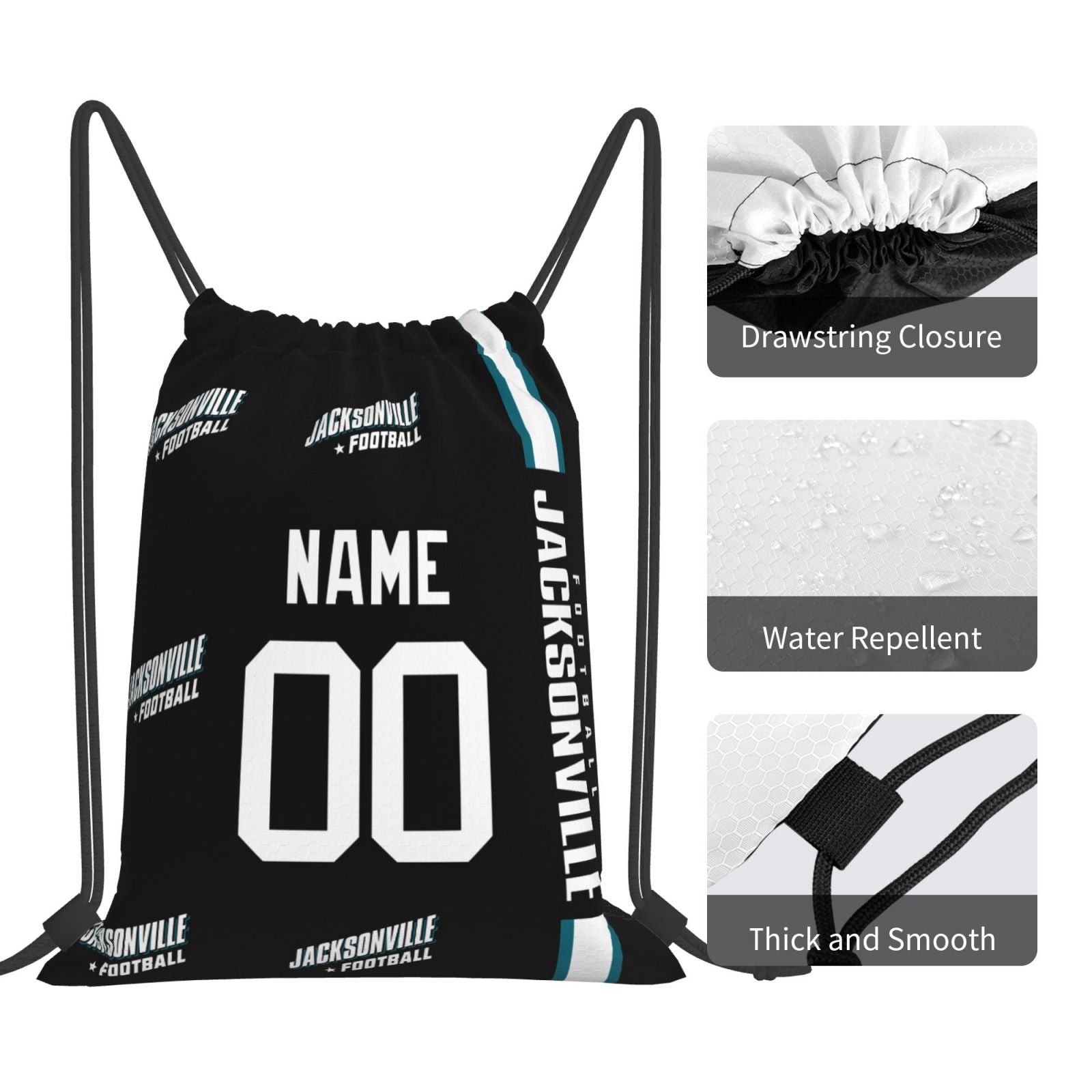 ANTKING Jacksonville Drawstring Bags Custom any Name and Number Backpack for Men Youth Boy Gifts