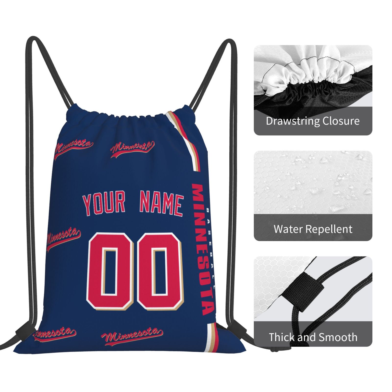 ANTKING Minnesota Drawstring Bags Backpack Custom any Name and Number for Men Women Boy Gifts ANTKING