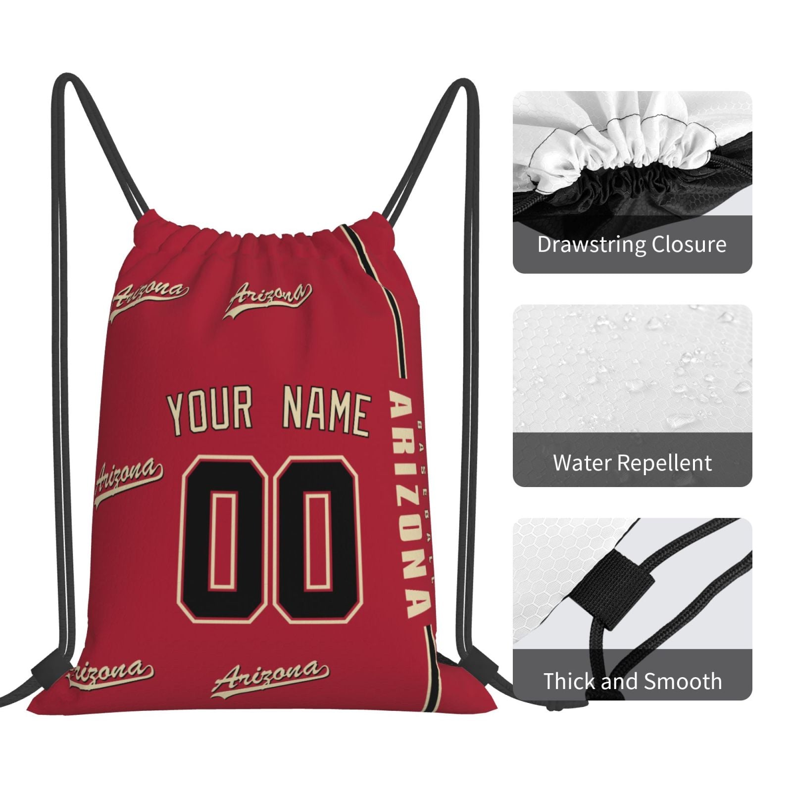 ANTKING Arizona Drawstring Bags Backpack Custom any Name and Number for Men Women Boy Gifts ANTKING