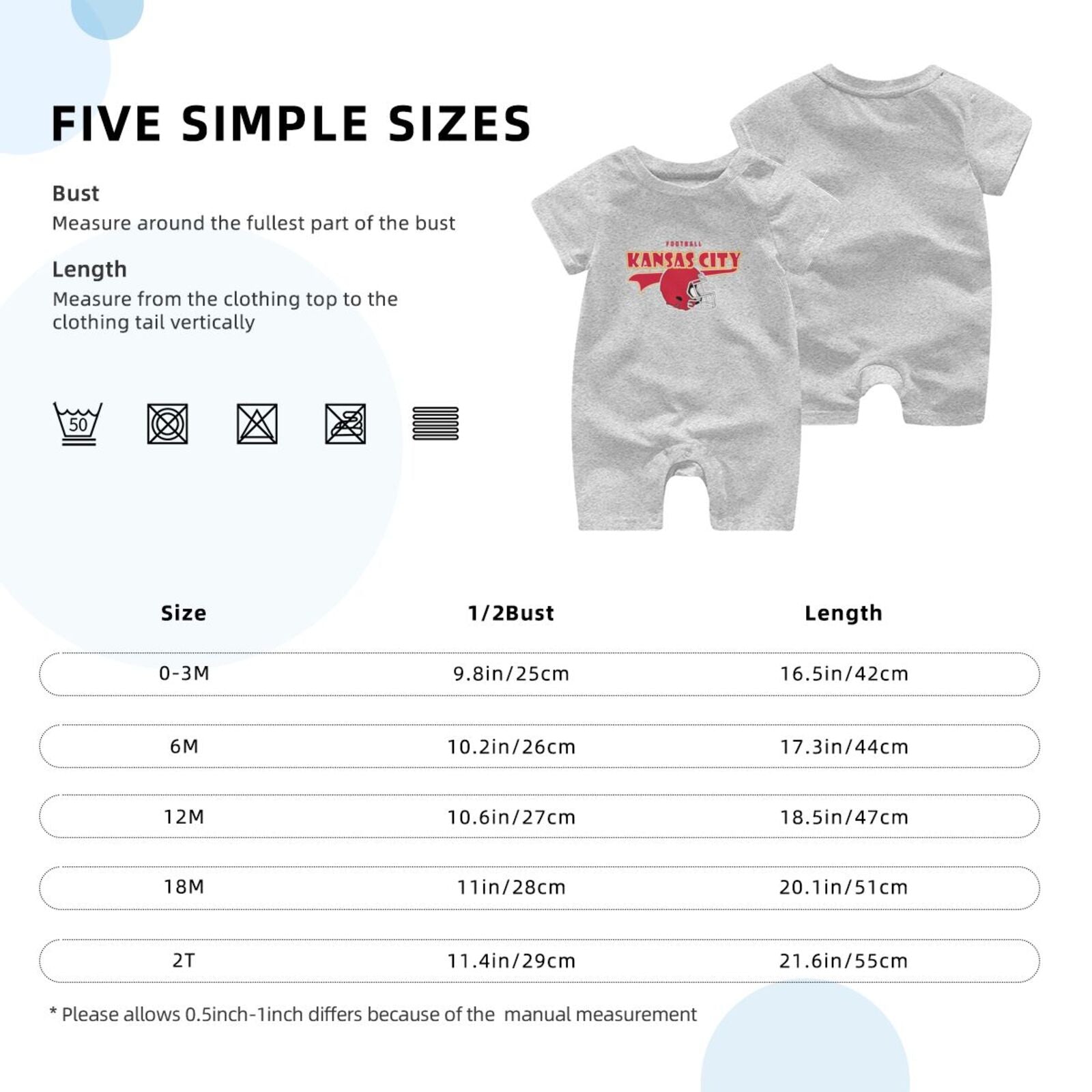 Personalized Kansas Baby Football Bodysuit - Custom Name & Number - Antking ANTKING