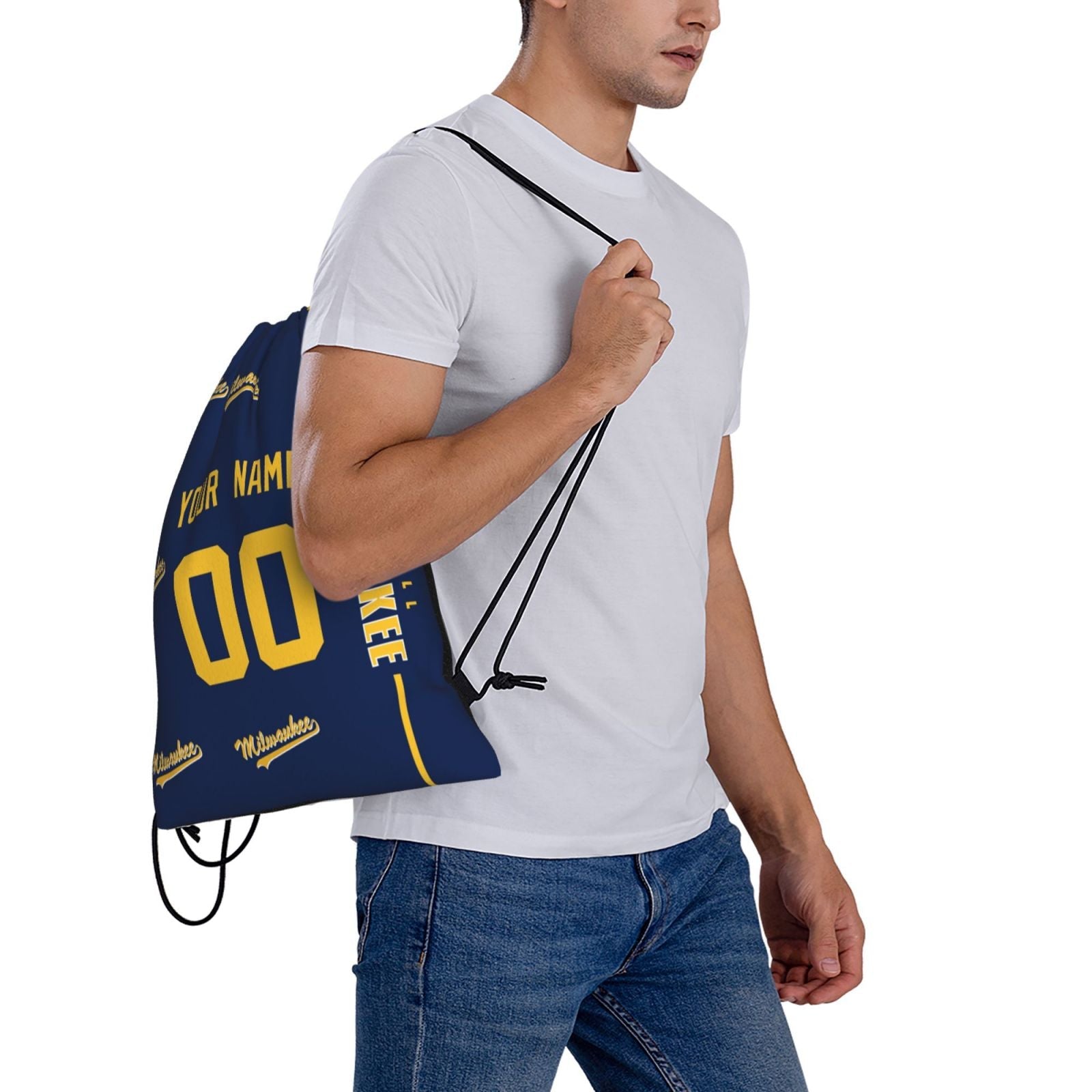 ANTKING Milwaukee Drawstring Bags Backpack Custom any Name and Number for Men Women Boy Gifts ANTKING