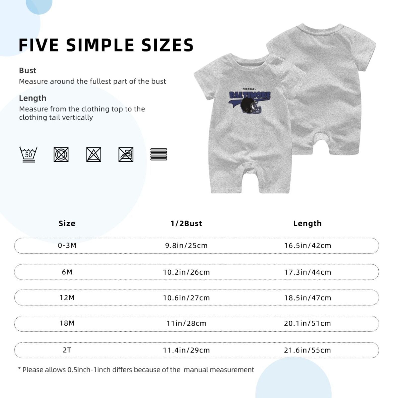 Personalized Baltimore Baby Football Bodysuit - Custom Name & Number - Antking ANTKING