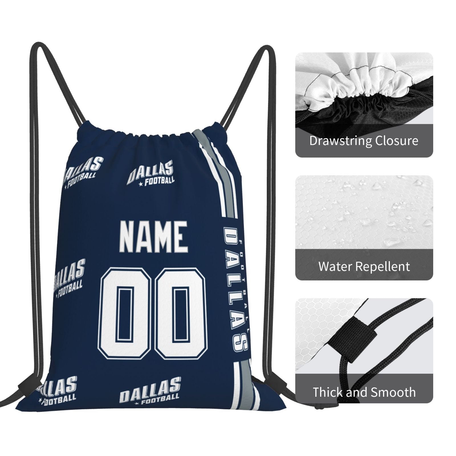 ANTKING Dallas Drawstring Bags Custom any Name and Number Backpack for Men Youth Boy Gifts ANTKING