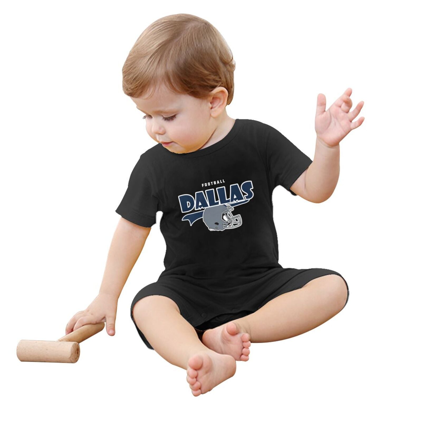 Personalized Dallas Baby Football Bodysuit - Custom Name & Number - Antking ANTKING