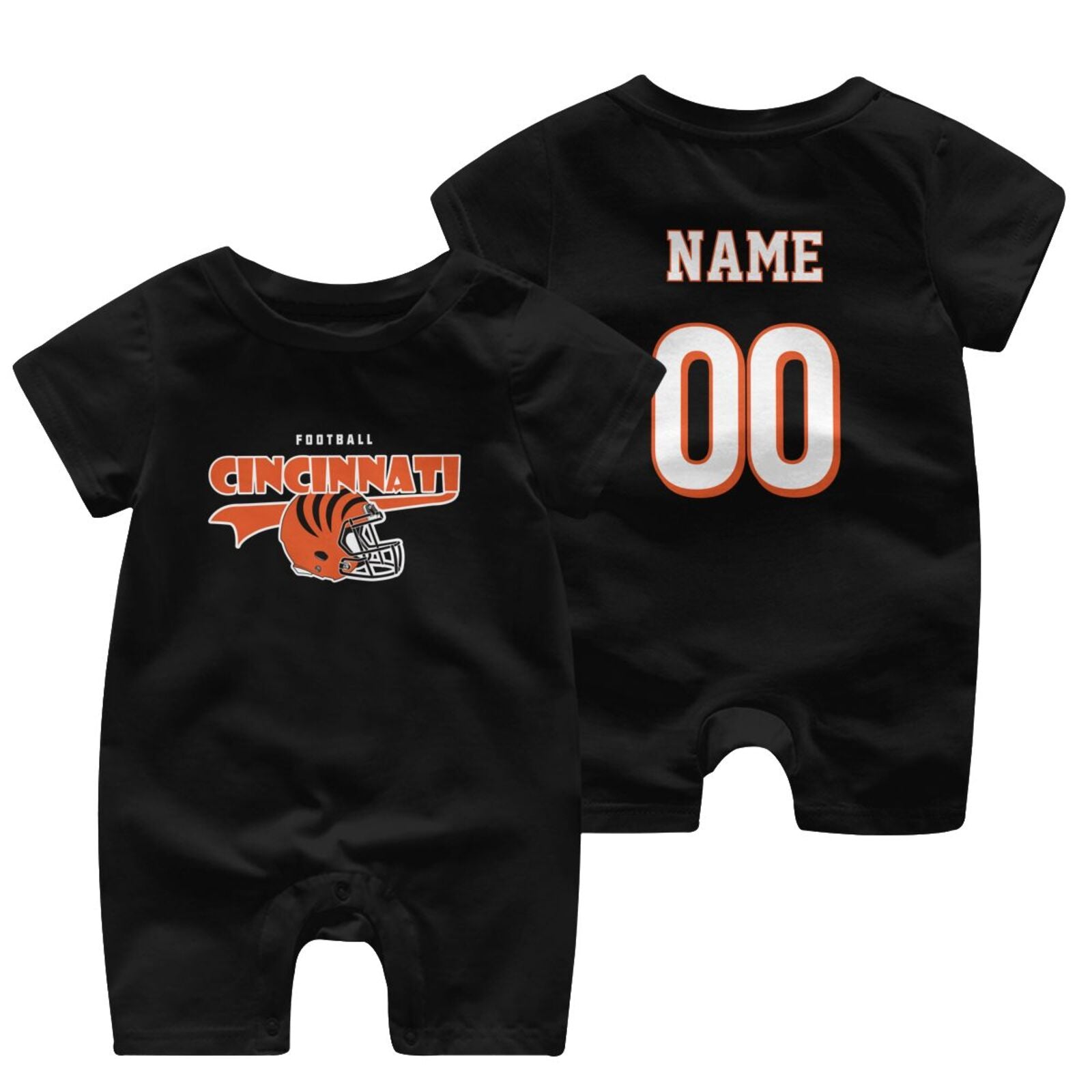 Personalized [Cincinnati] Baby Onesie - Custom Football Fan Infant Bodysuit - Antking
