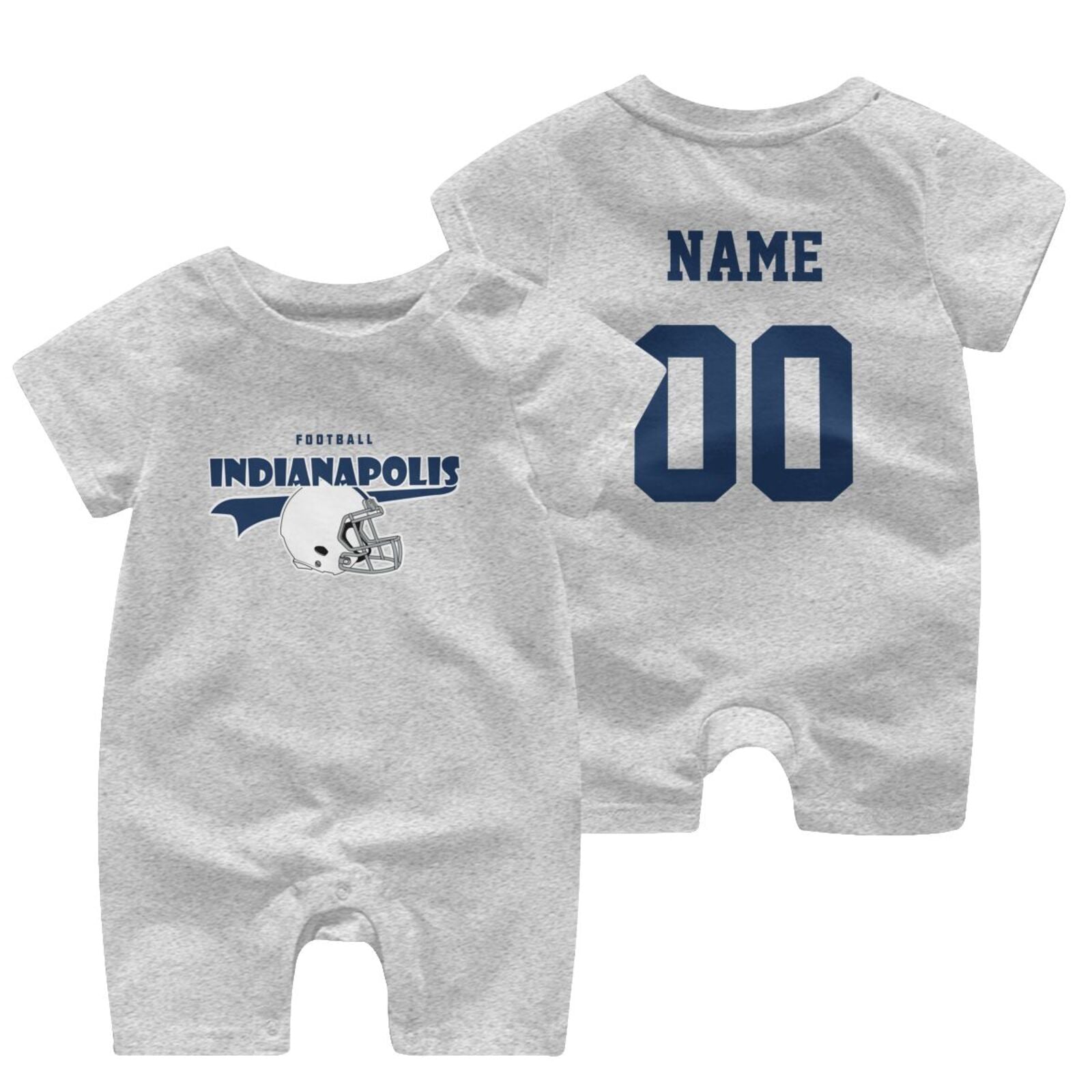 Personalized Indianapolisa Baby Football Bodysuit - Custom Name & Number - Antking ANTKING