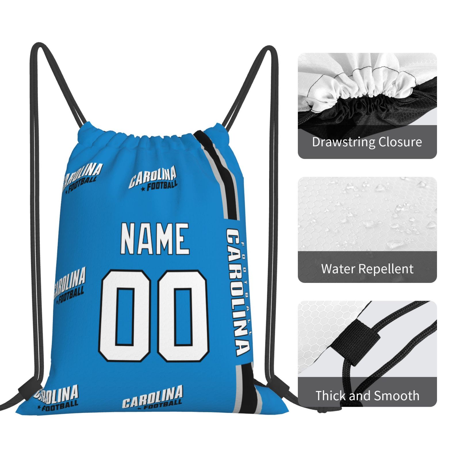 ANTKING Carolina Drawstring Bags Custom any Name and Number Backpack for Men Youth Boy Gifts ANTKING
