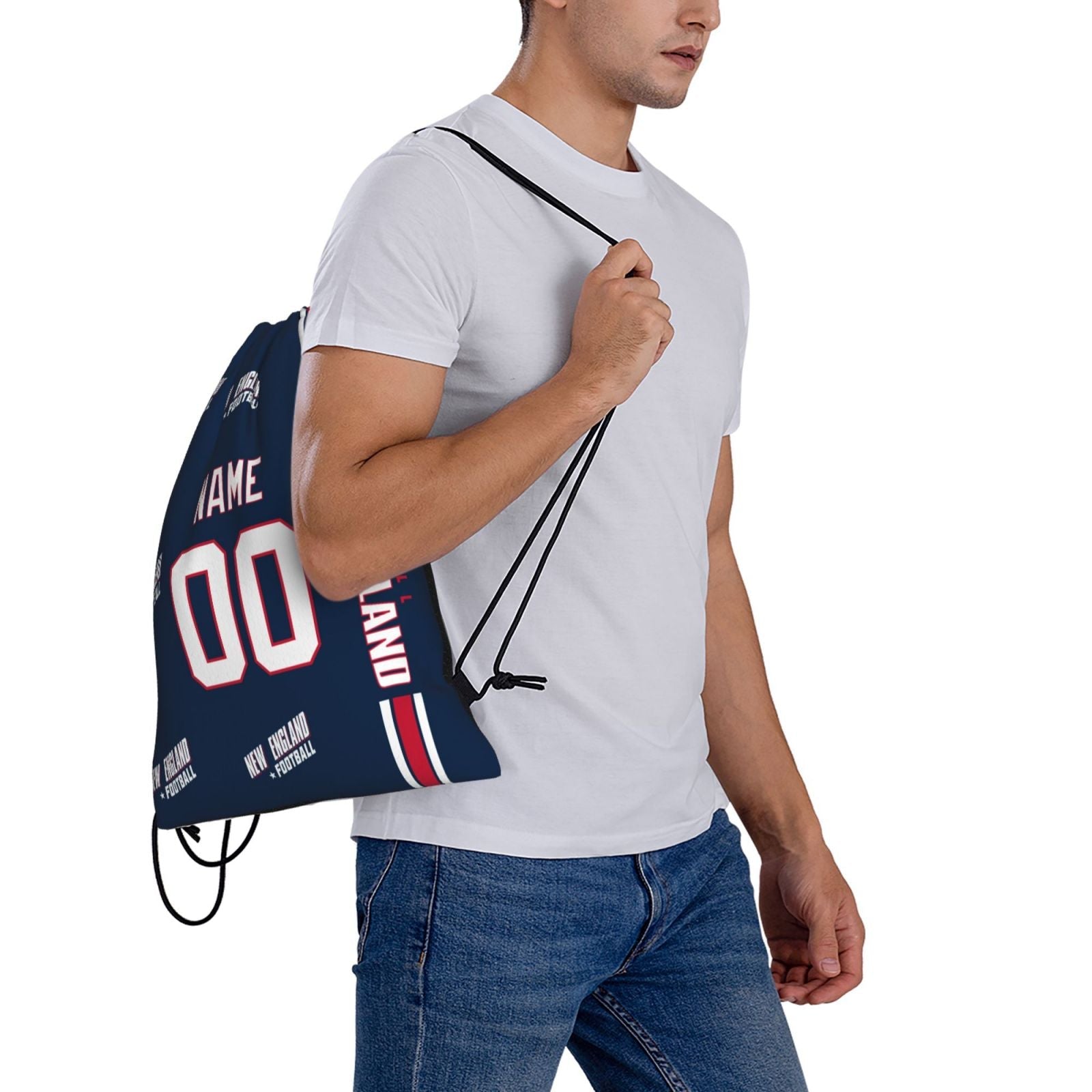 ANTKING New England Drawstring Bags Custom any Name and Number Backpack for Men Youth Boy Gifts ANTKING