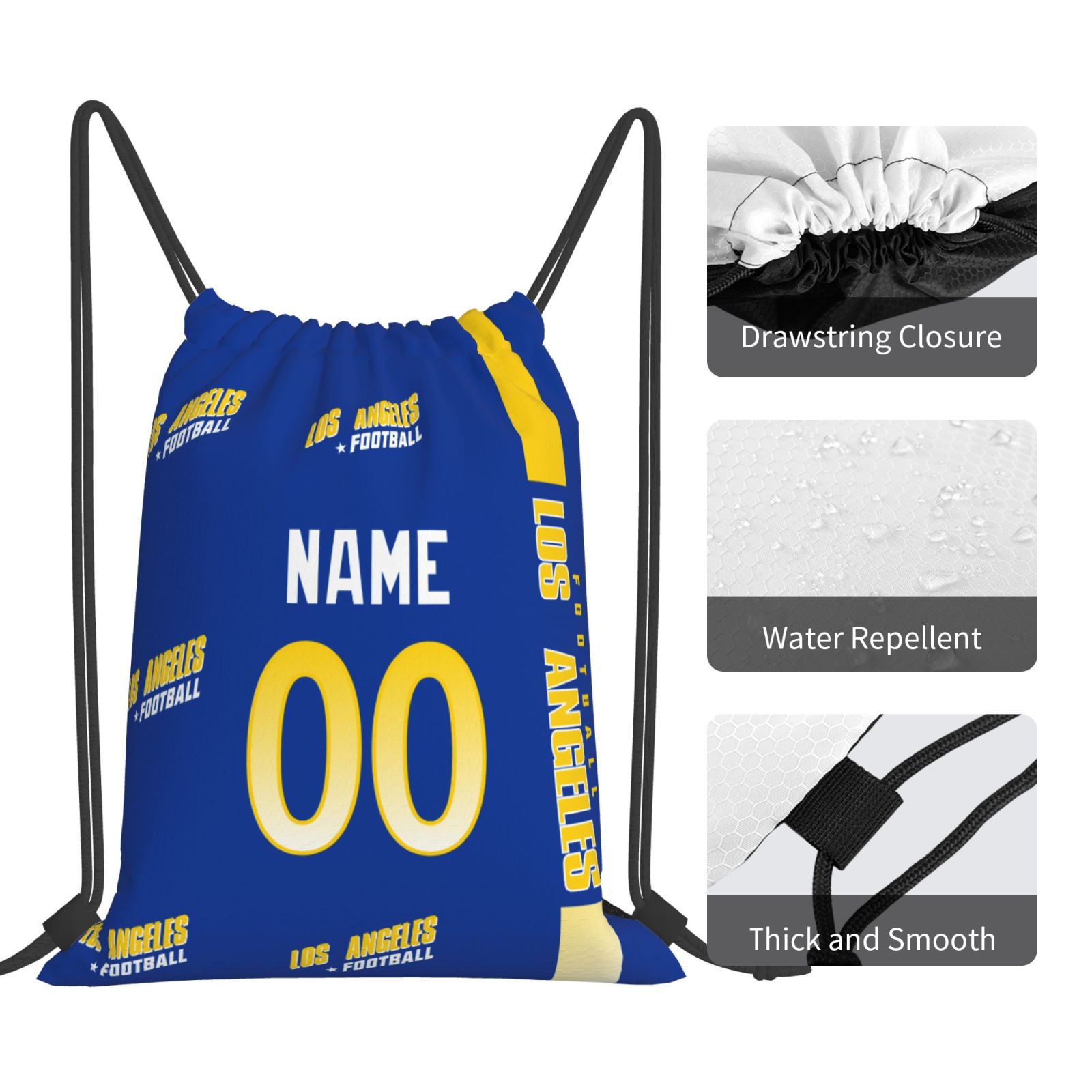 ANTKING Los Angeles Drawstring Bags Custom any Name and Number Backpack for Men Youth Boy Gifts ANTKING