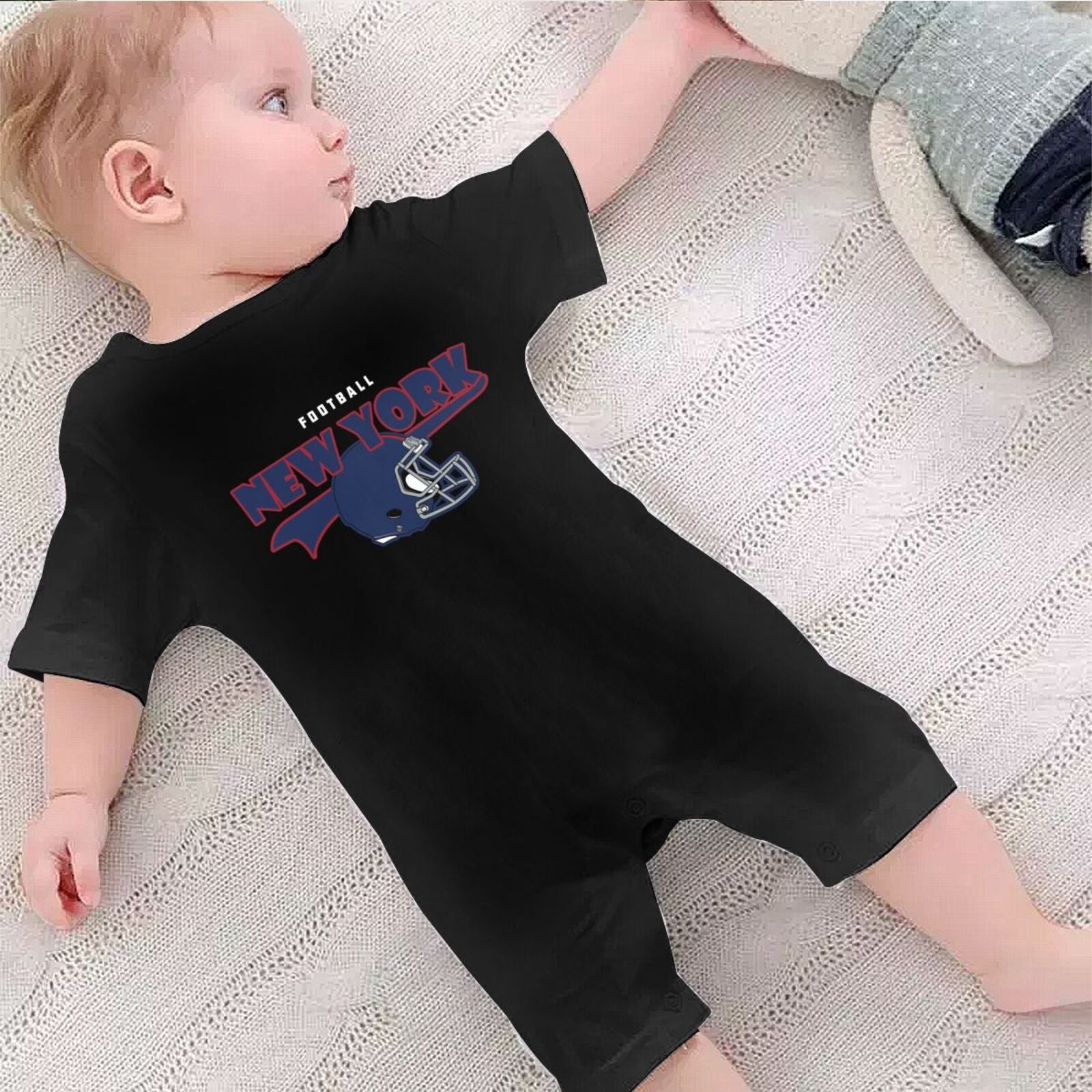 Personalized New York Baby Football Bodysuit - Custom Name & Number - Antking ANTKING
