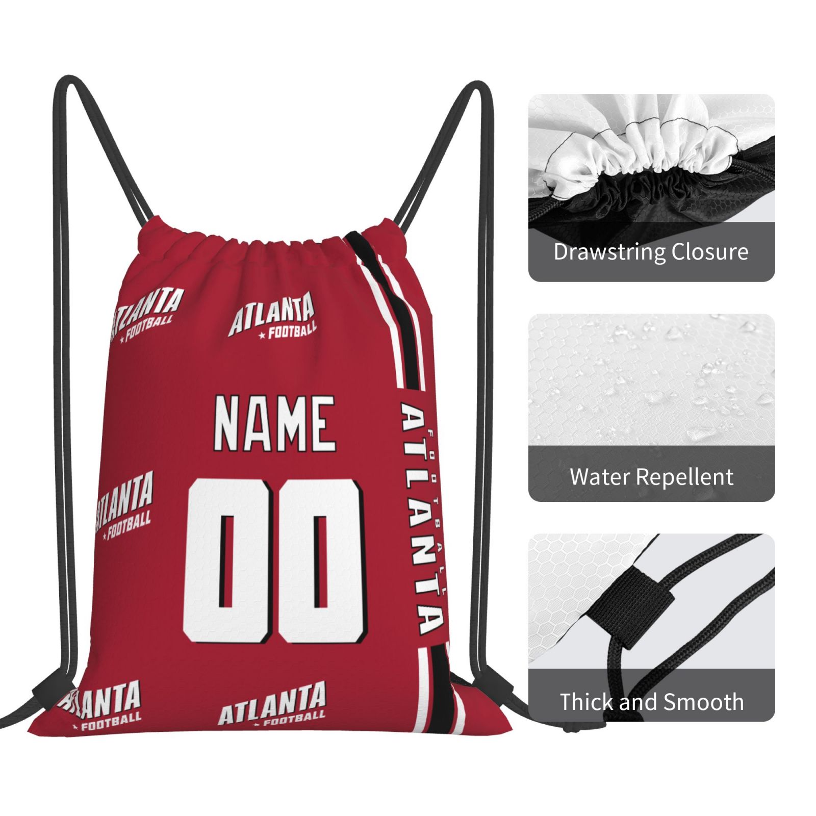 ANTKING Atlanta Drawstring Bags Custom any Name and Number Backpack for Men Youth Boy Gifts ANTKING