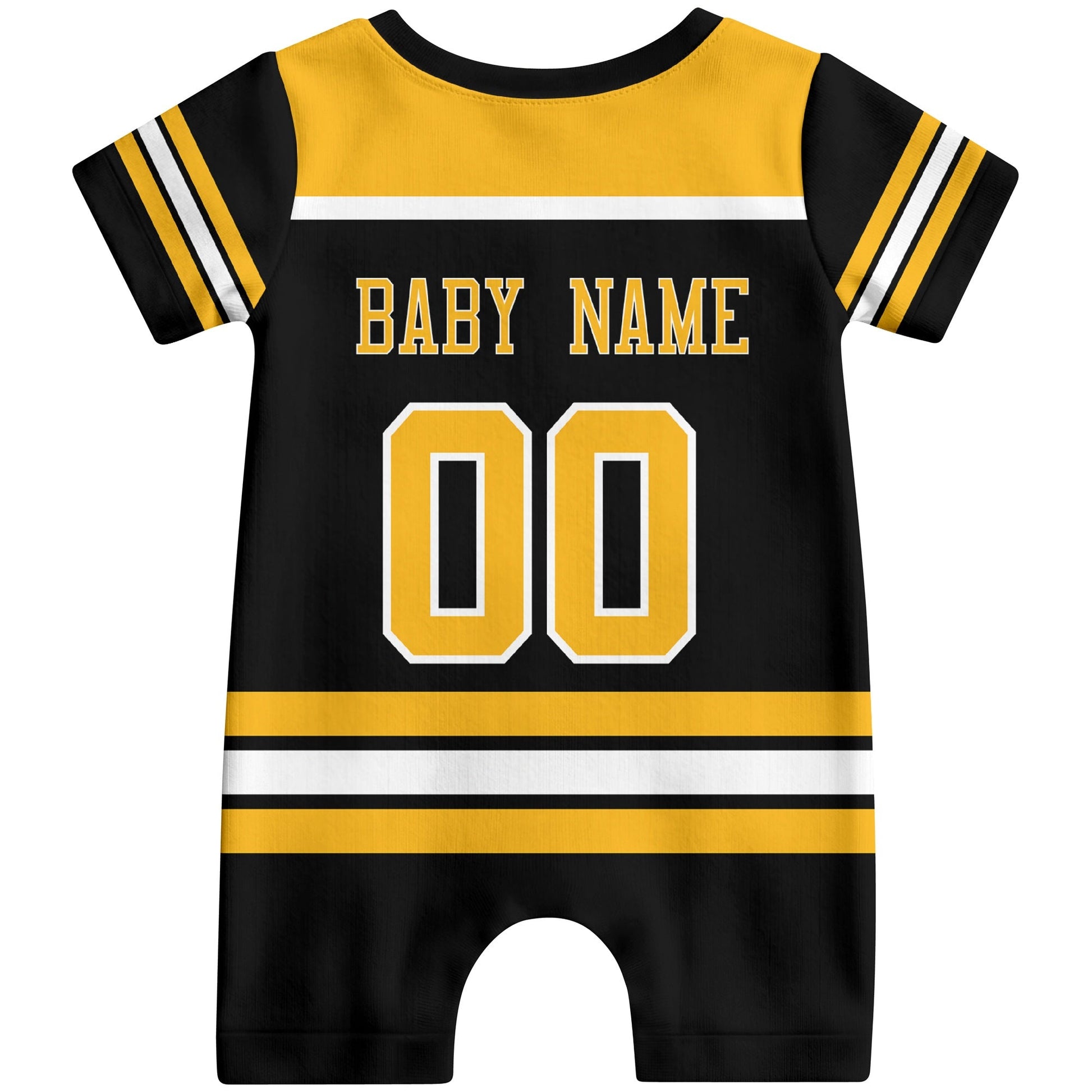 Personalized Boston Hockey Baby Bodysuit - Custom Name & Number ANTKING