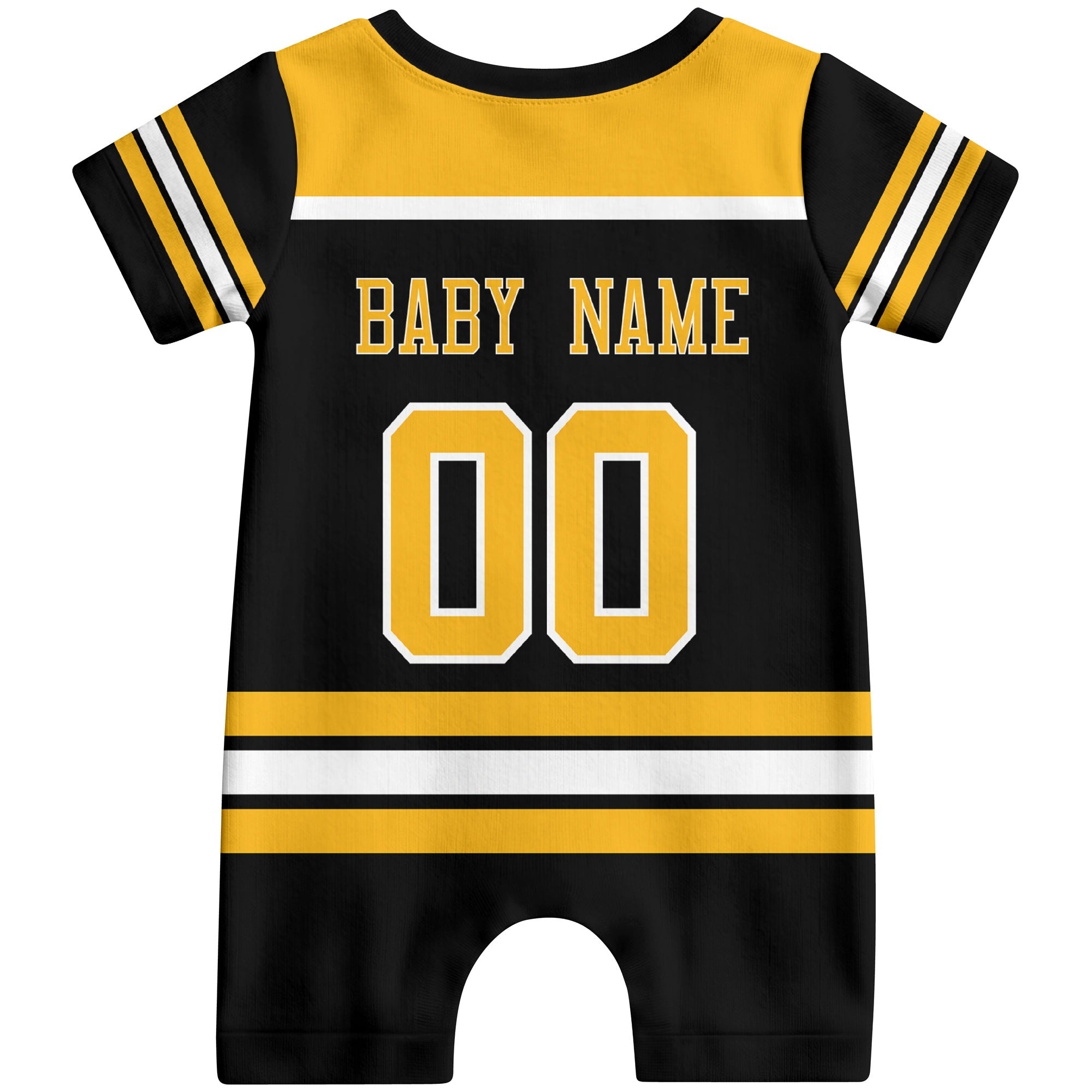 Personalized Boston Hockey Baby Bodysuit - Custom Name & Number ANTKING