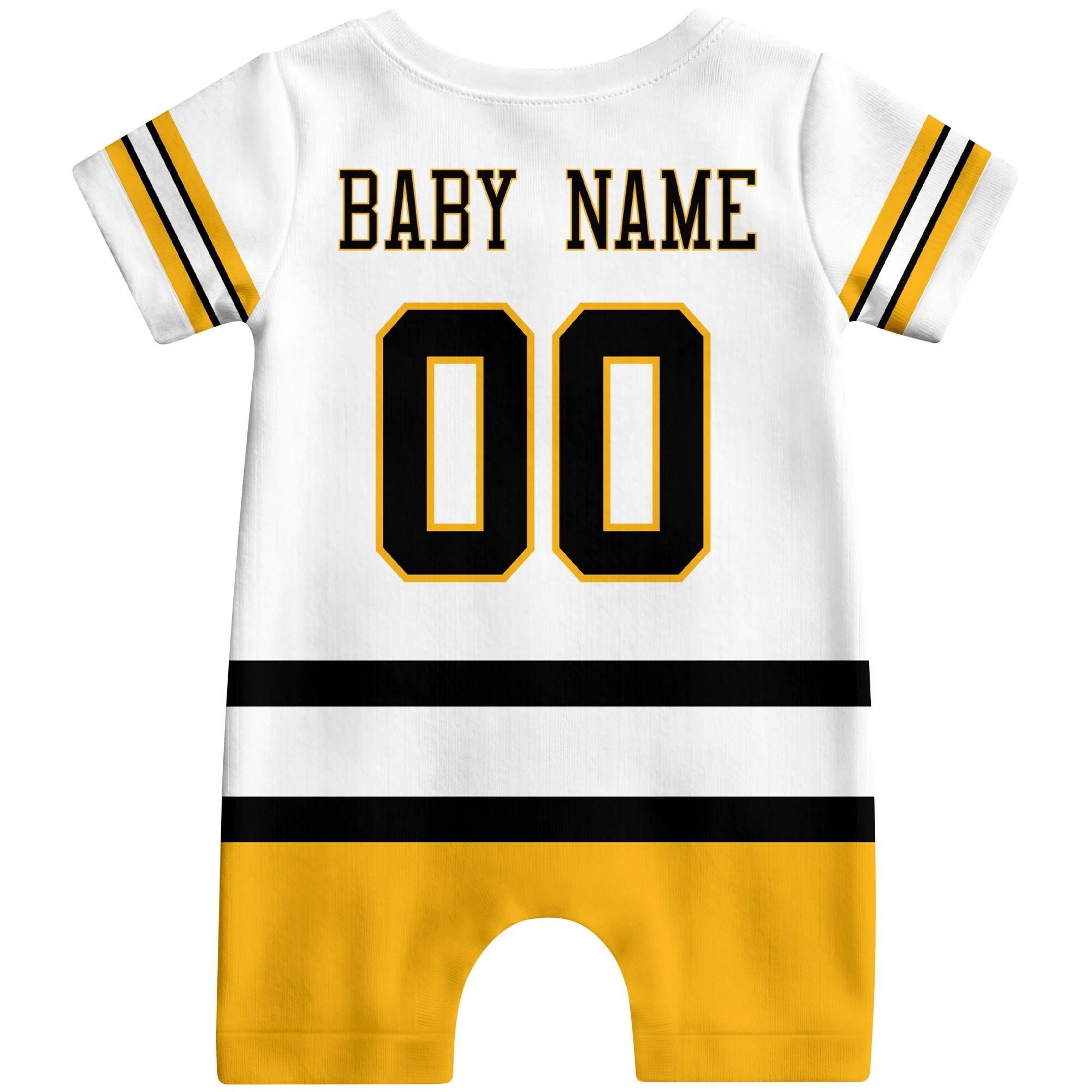 Personalized Boston Hockey Baby Bodysuit - Custom Name & Number ANTKING