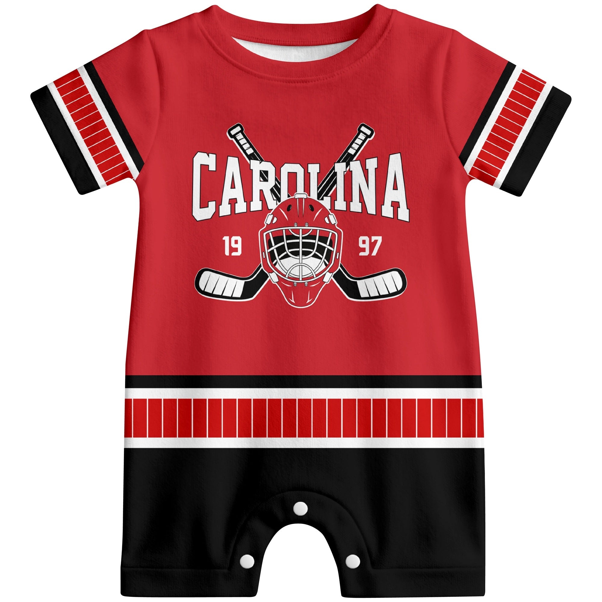 Personalized Carolina Hockey Baby Bodysuit - Custom Name & Number ANTKING