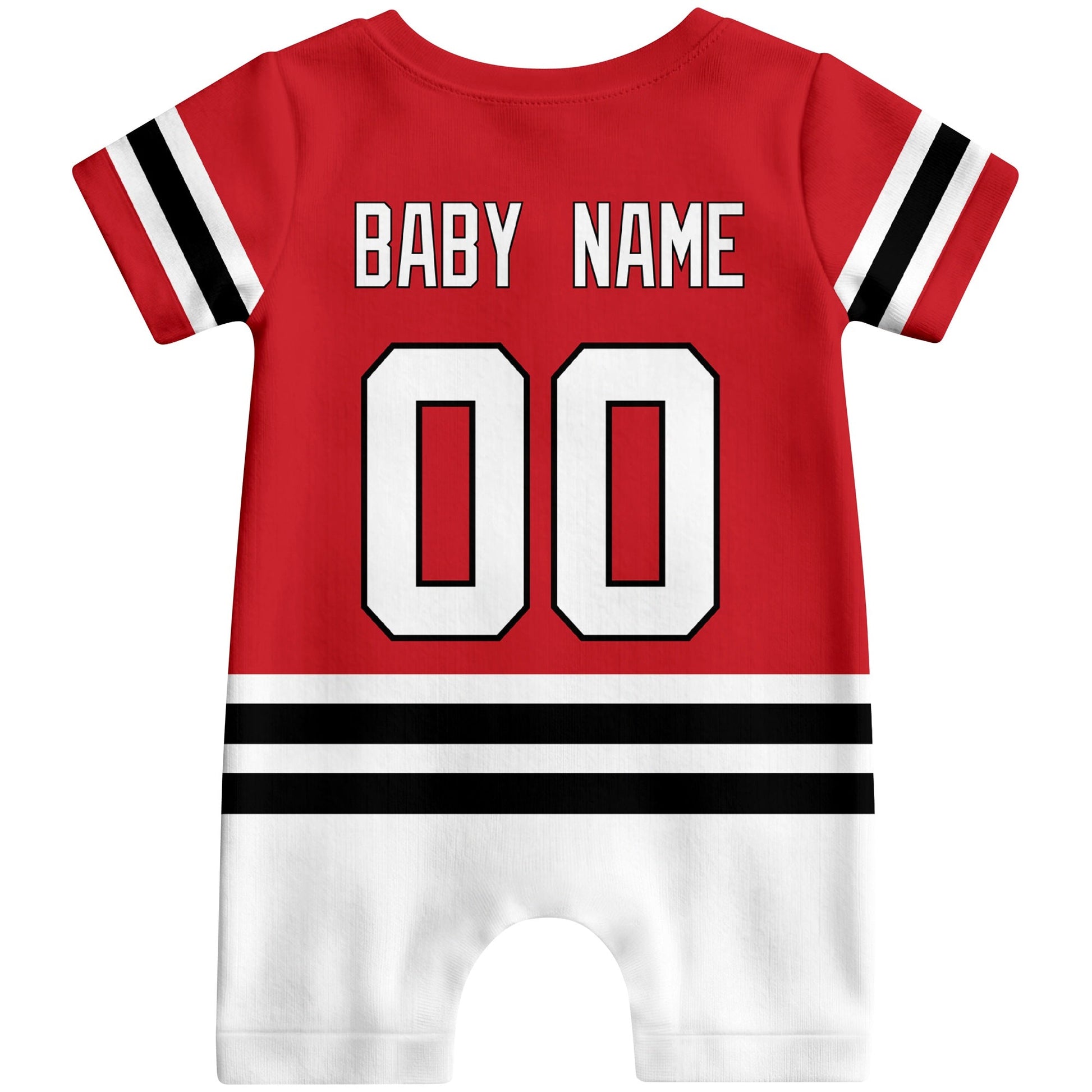Personalized Chicago Hockey Baby Bodysuit - Custom Name & Number ANTKING