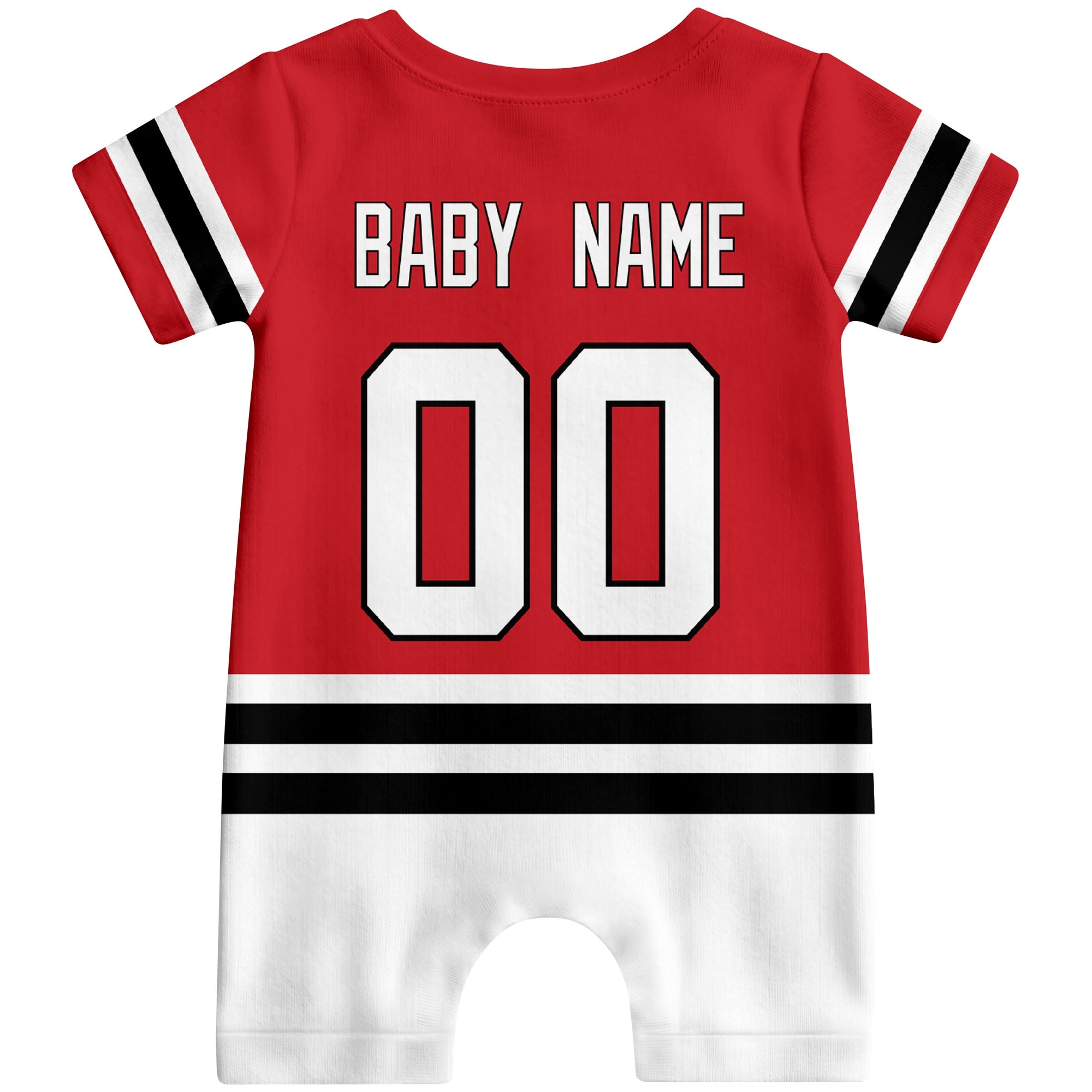 Personalized Chicago Hockey Baby Bodysuit - Custom Name & Number ANTKING