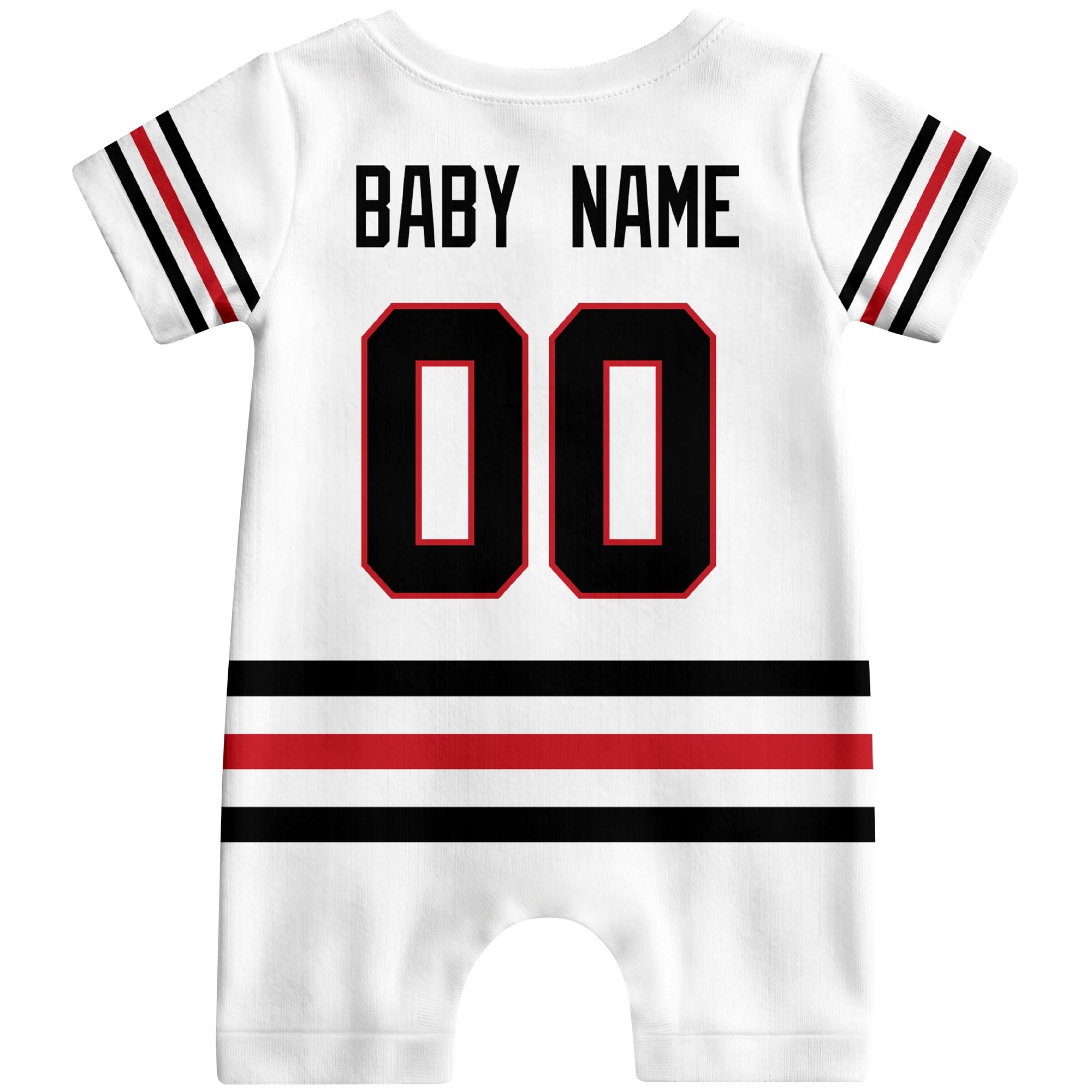 Personalized Chicago Hockey Baby Bodysuit - Custom Name & Number ANTKING