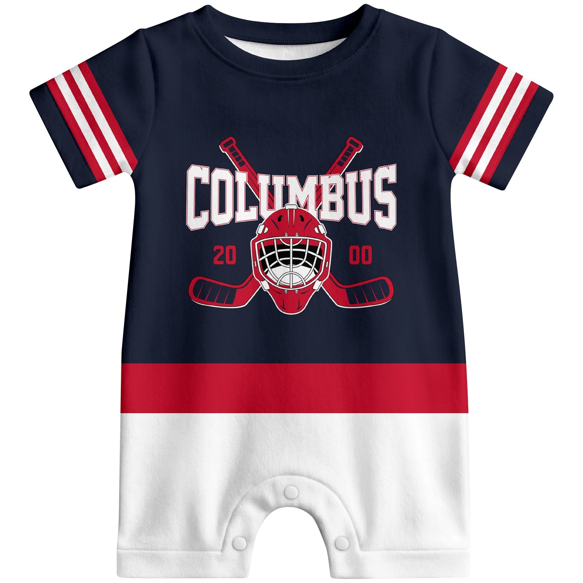 Personalized Columbus Hockey Baby Bodysuit - Custom Name & Number ANTKING