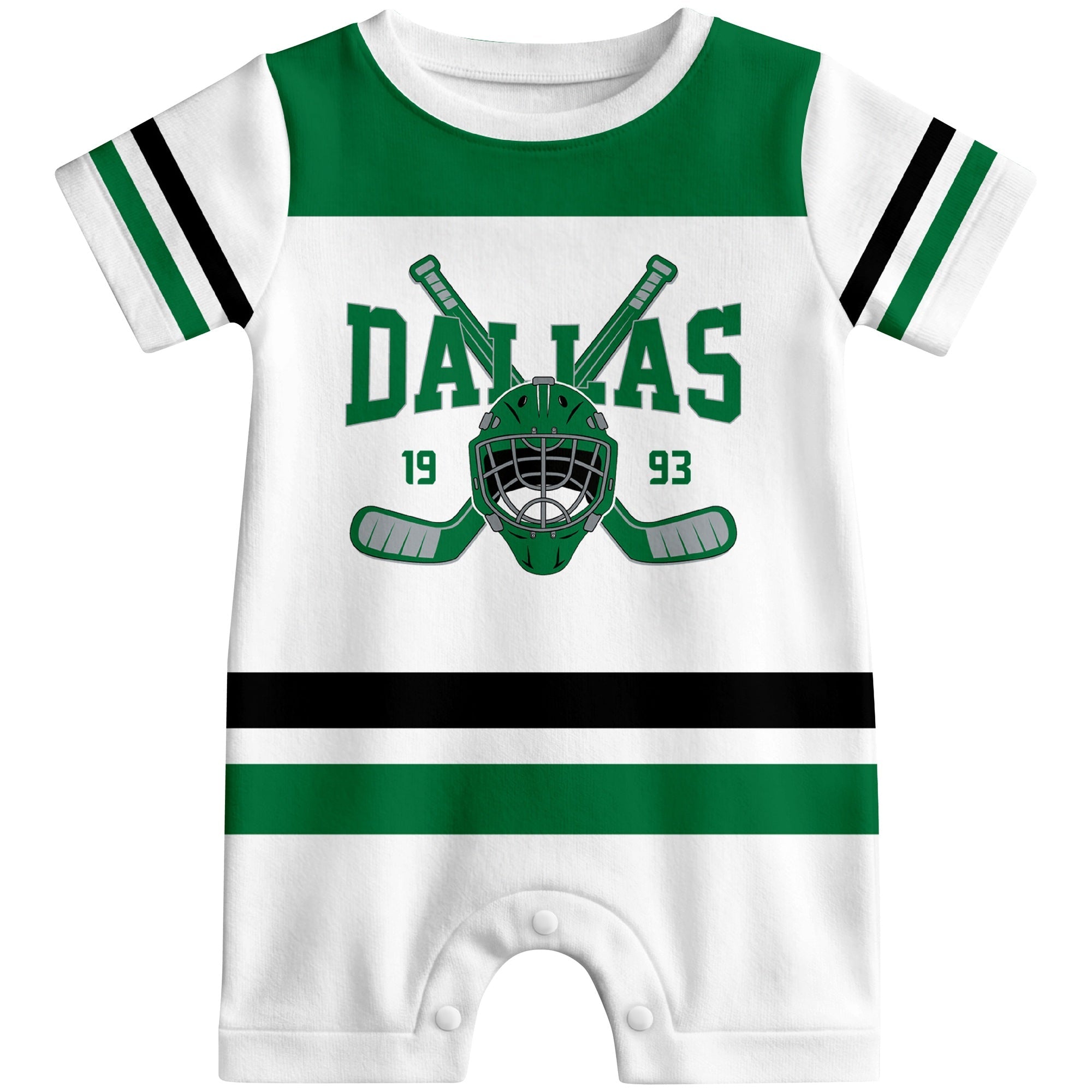 Personalized Dallas Hockey Baby Bodysuit - Custom Name & Number ANTKING
