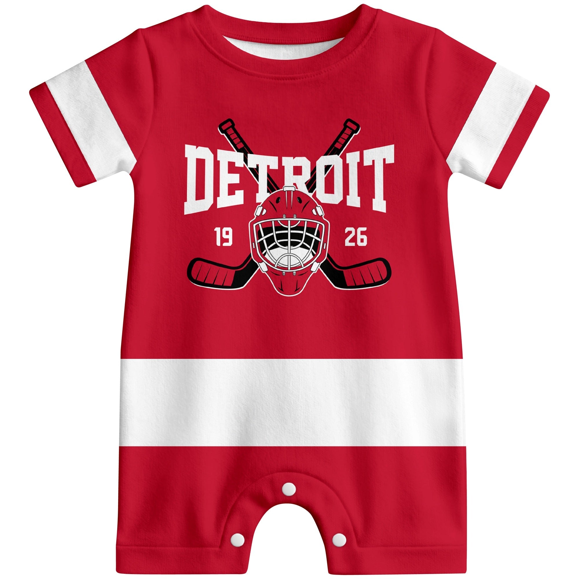 Personalized Detroit Hockey Baby Bodysuit - Custom Name & Number ANTKING