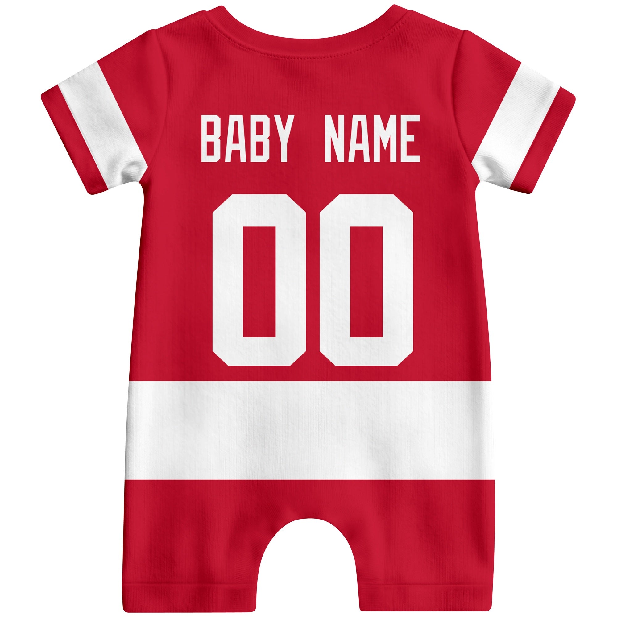 Personalized Detroit Hockey Baby Bodysuit - Custom Name & Number ANTKING