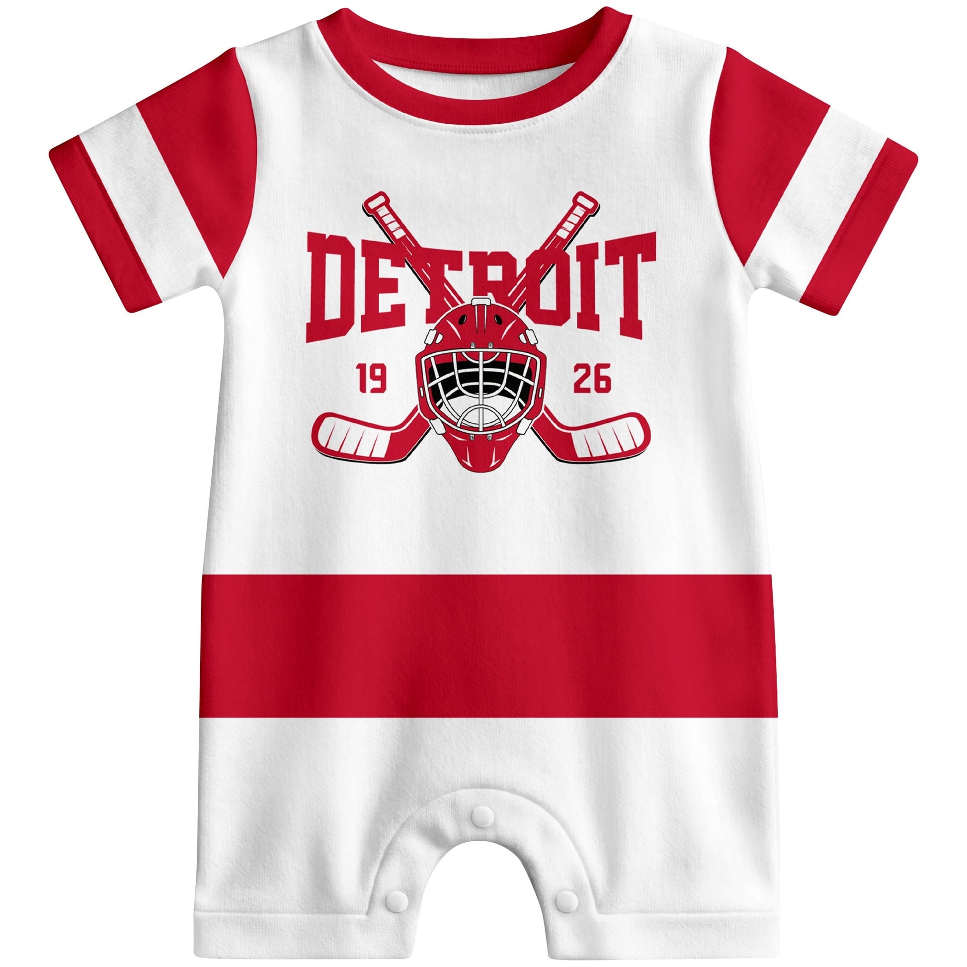 Personalized Detroit Hockey Baby Bodysuit - Custom Name & Number ANTKING