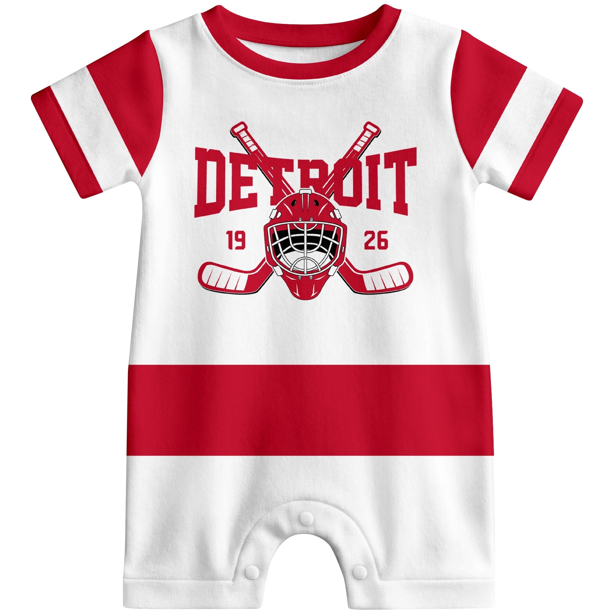 Personalized Detroit Hockey Baby Bodysuit - Custom Name & Number ANTKING