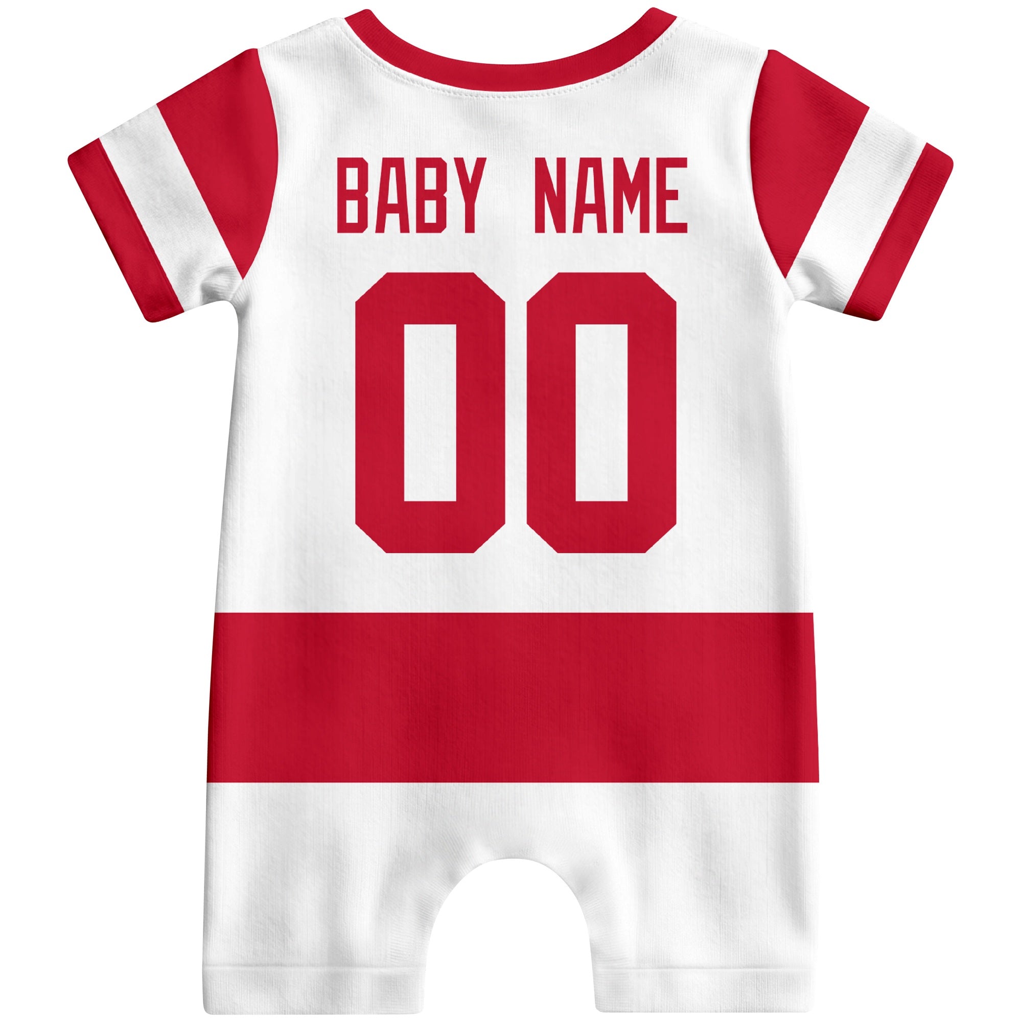 Personalized Detroit Hockey Baby Bodysuit - Custom Name & Number ANTKING