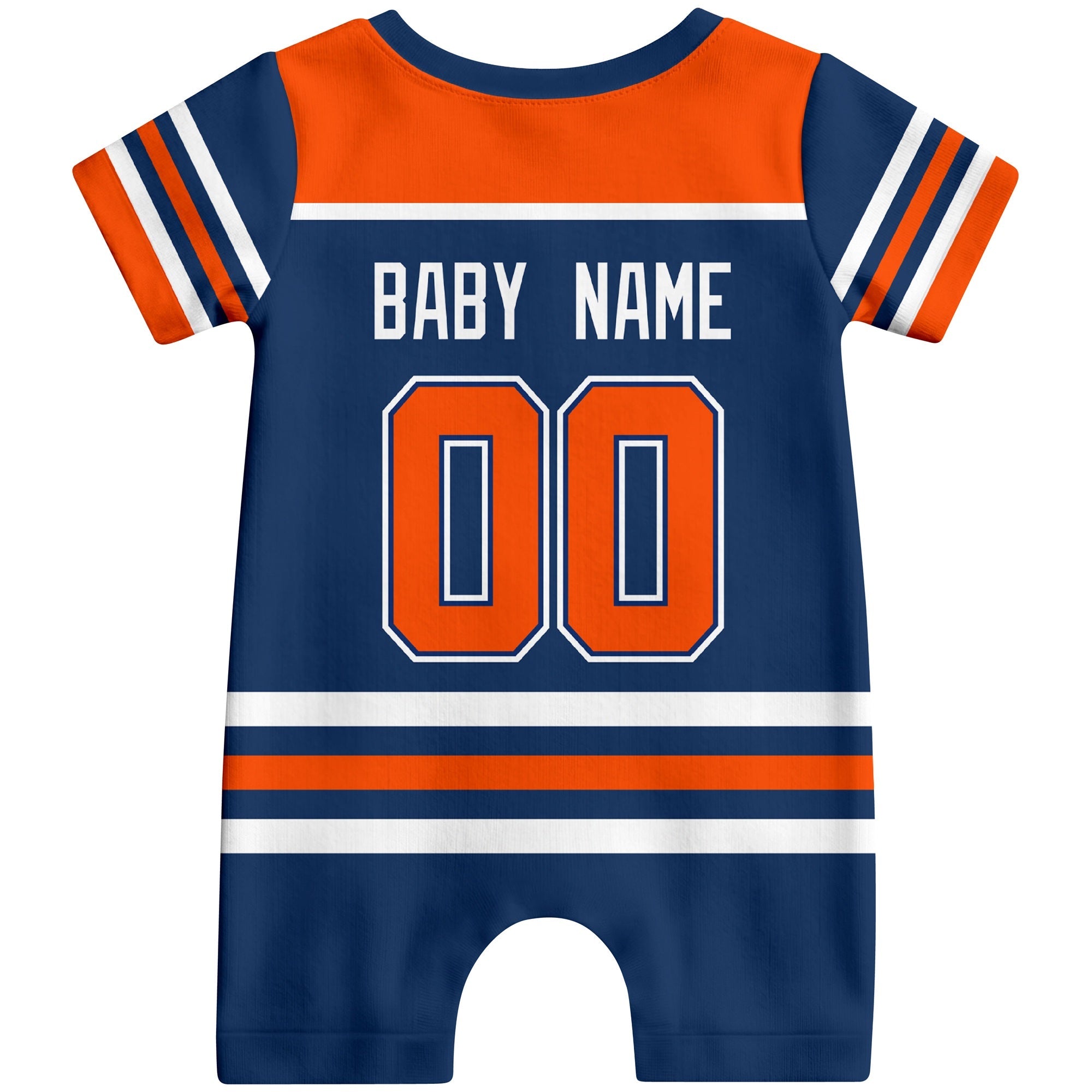 Personalized Edmonton  Hockey Baby Bodysuit - Custom Name & Number ANTKING