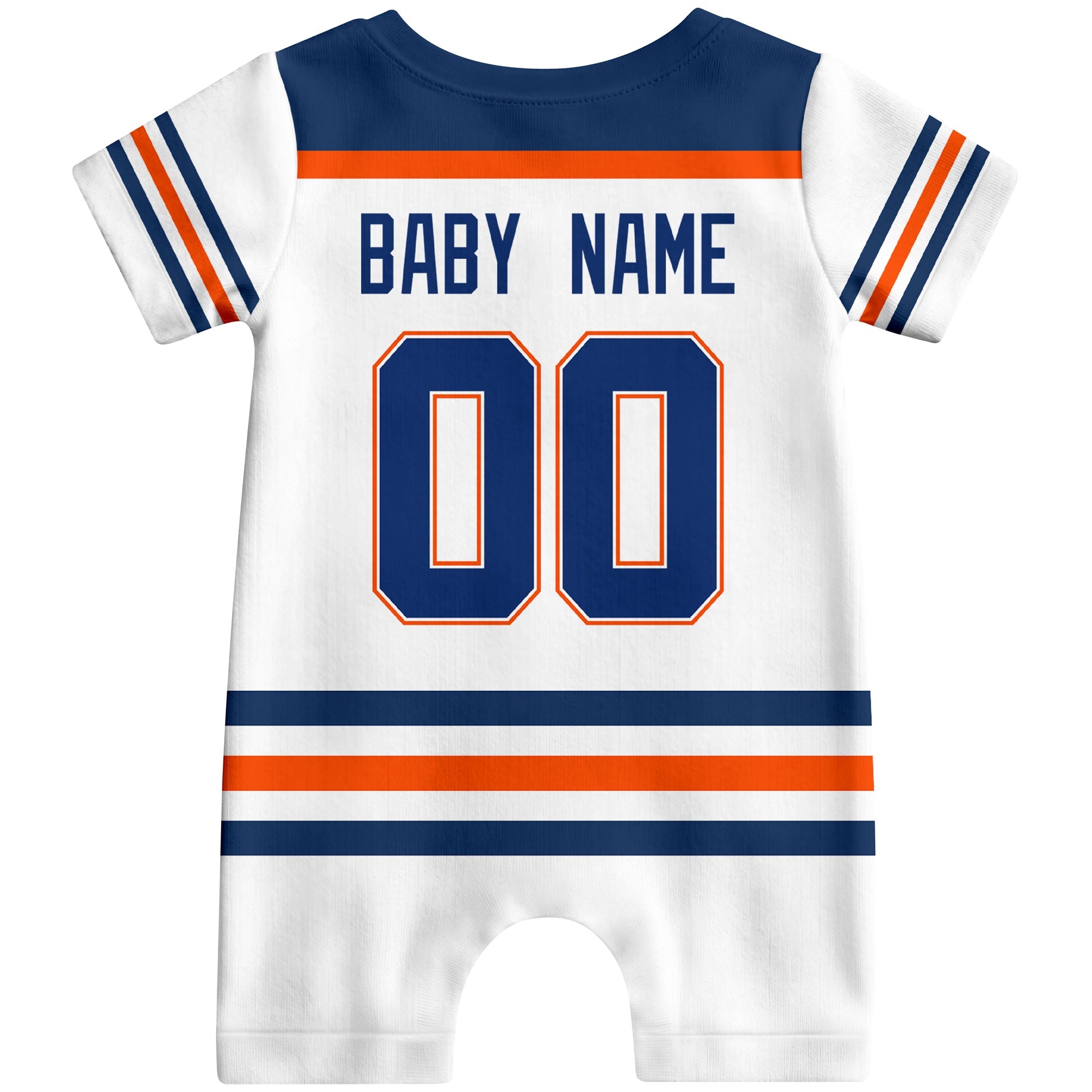 Personalized Edmonton  Hockey Baby Bodysuit - Custom Name & Number ANTKING