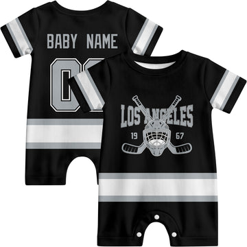 Personalized Los Angeles Hockey Baby Onesie - Custom Hockey Fan Infant Bodysuit - Antking