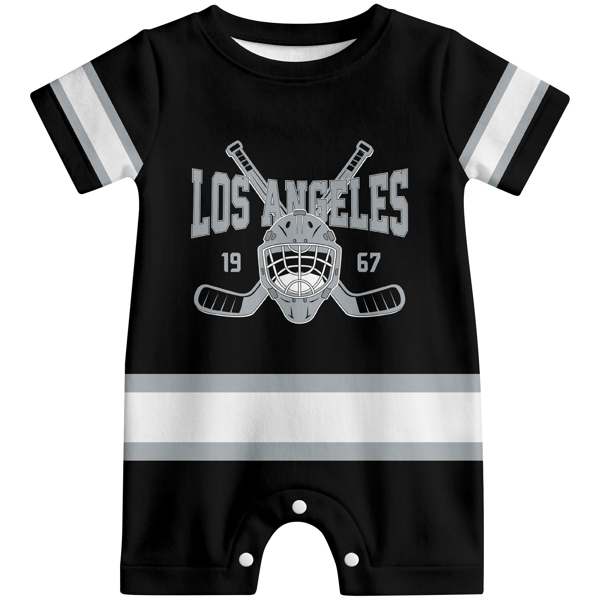 Personalized Los Angeles Hockey Baby Bodysuit - Custom Name & Number ANTKING