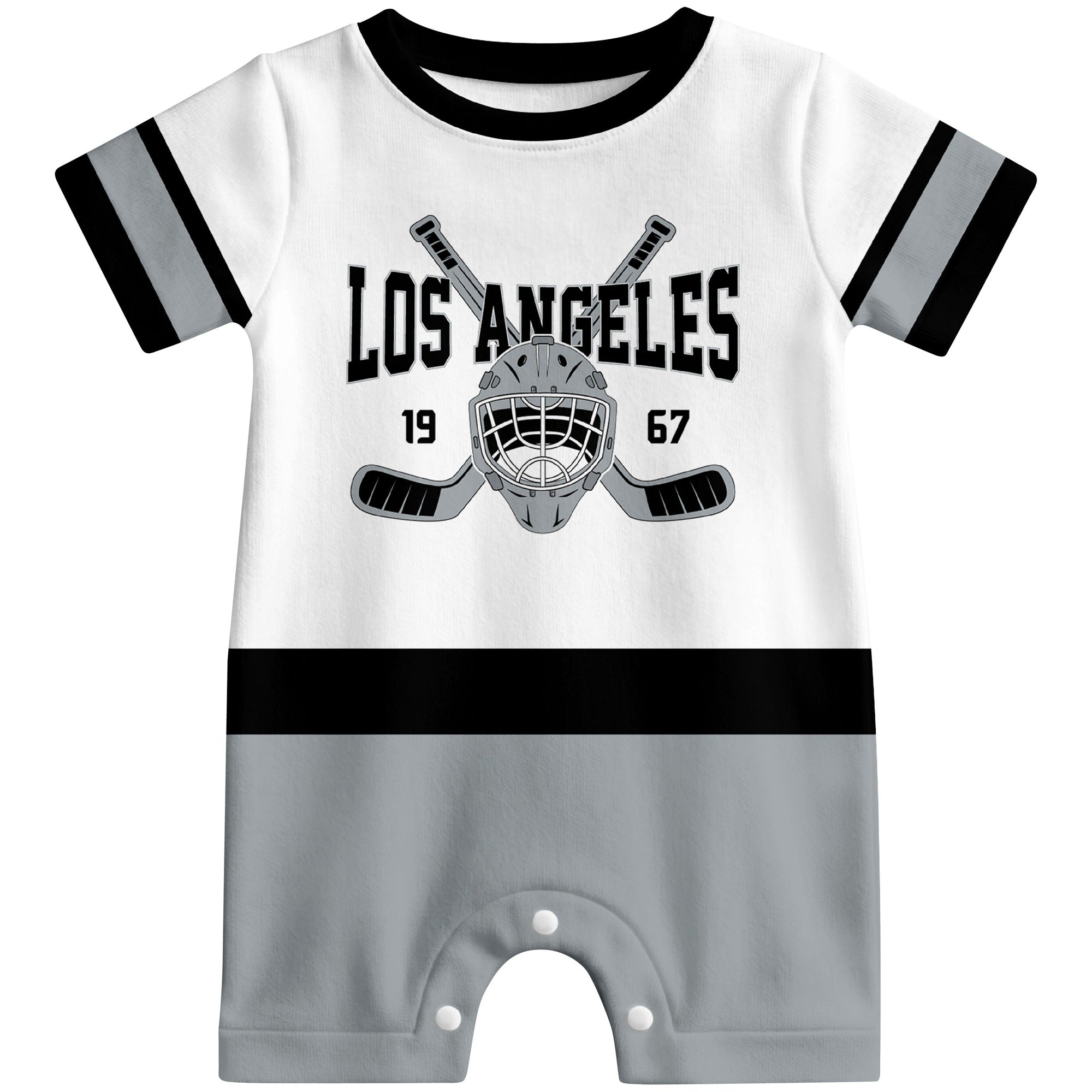Personalized Los Angeles Hockey Baby Bodysuit - Custom Name & Number ANTKING