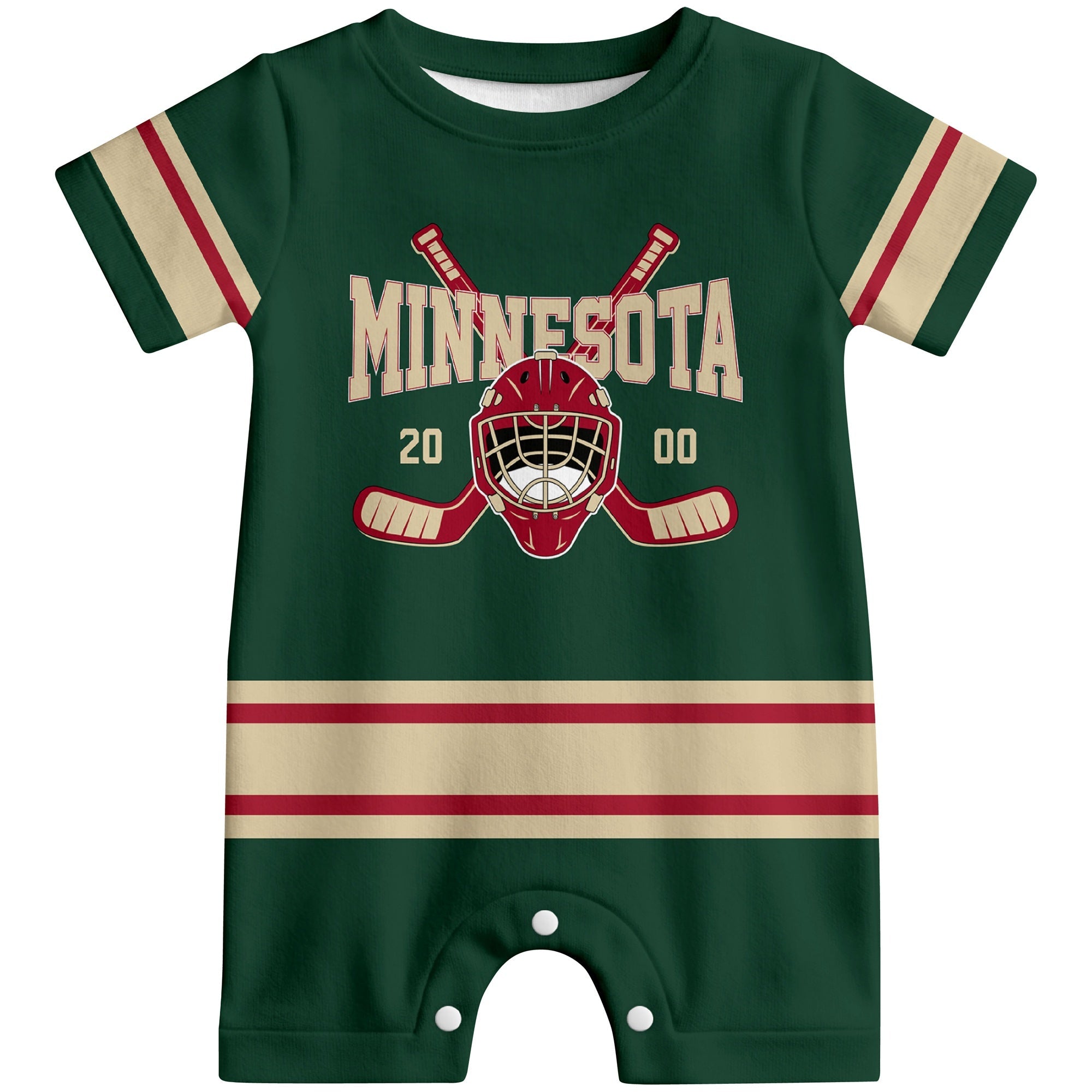 Personalized Minnesota Hockey Baby Bodysuit - Custom Name & Number ANTKING