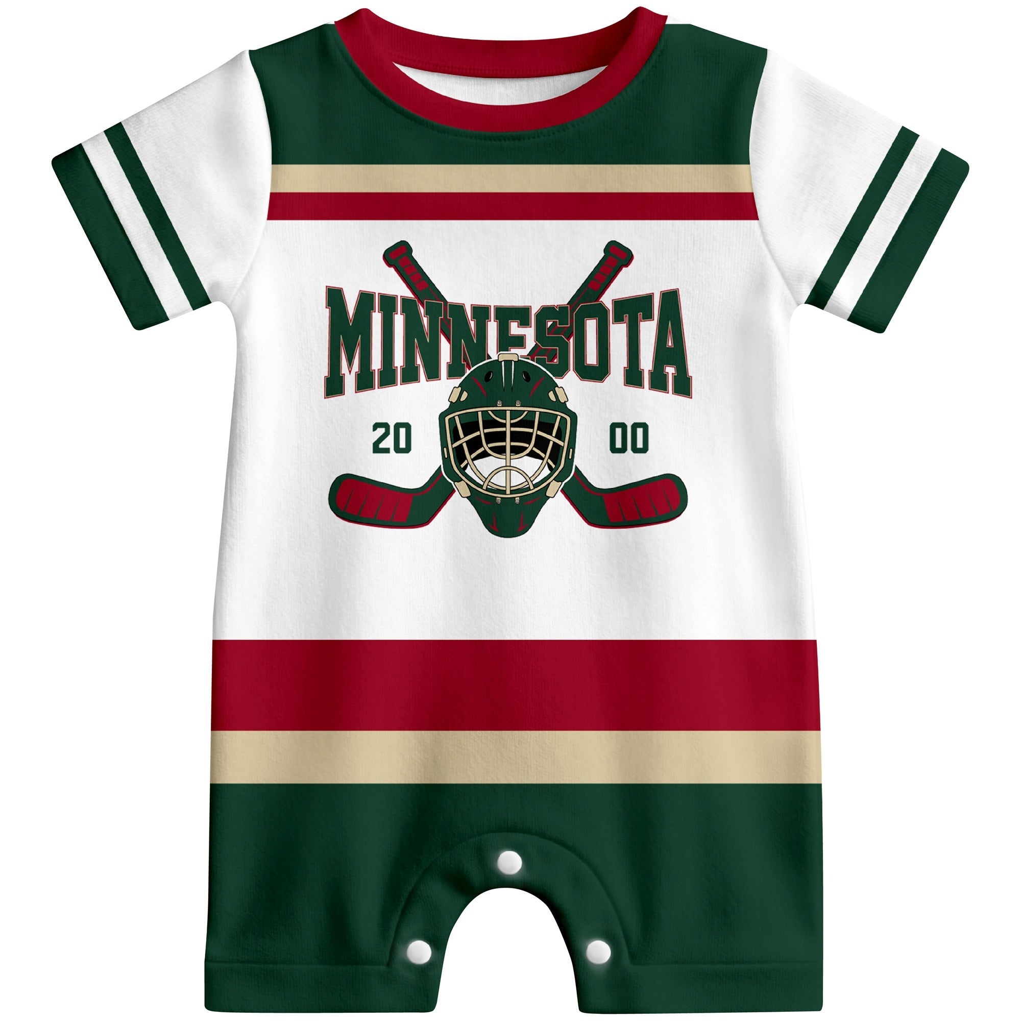 Personalized Minnesota Hockey Baby Bodysuit - Custom Name & Number ANTKING
