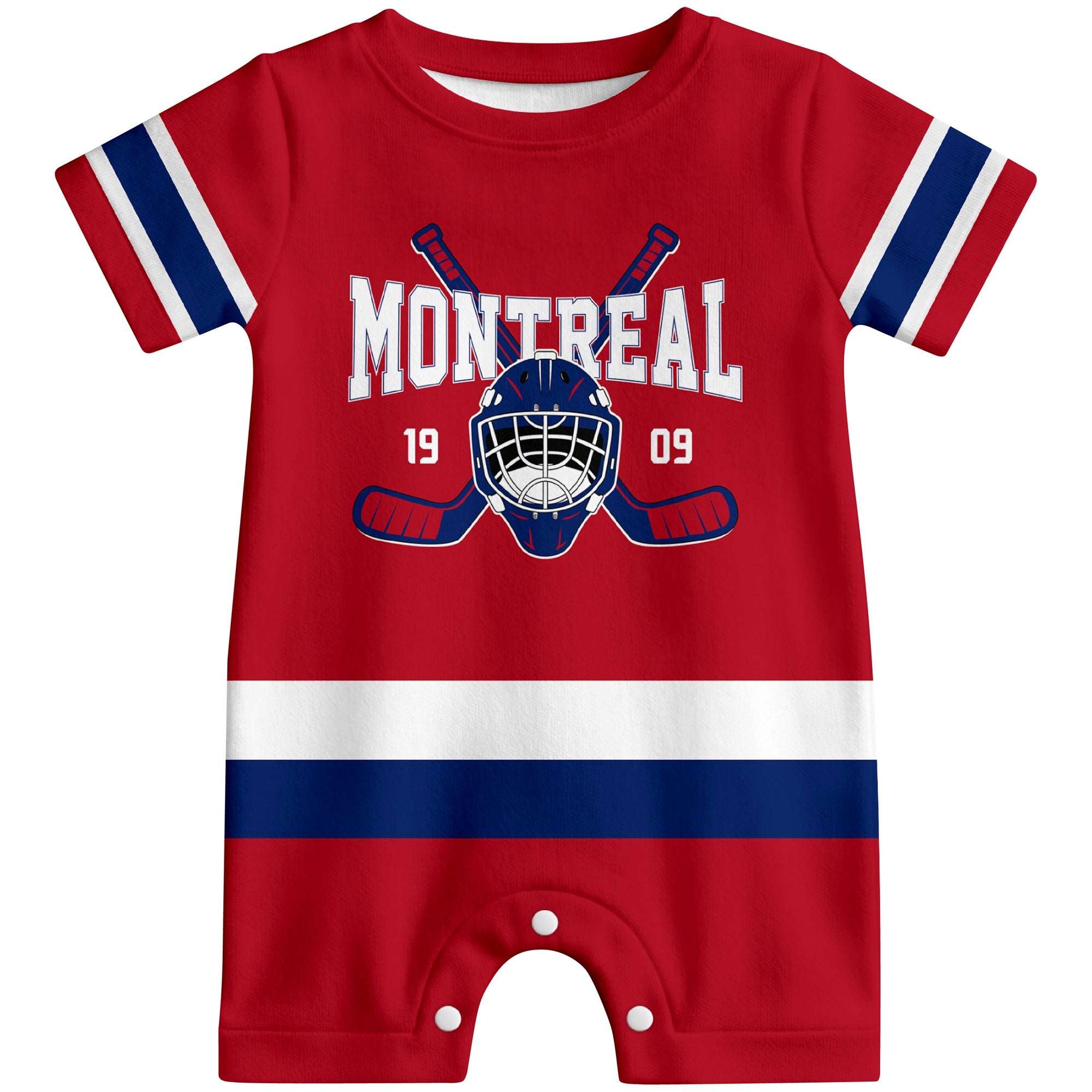 Personalized Montreal Hockey Baby Bodysuit - Custom Name & Number ANTKING