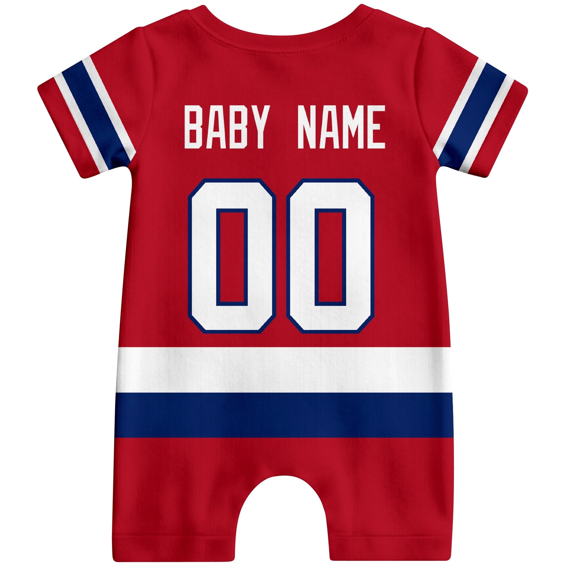 Personalized Montreal Hockey Baby Bodysuit - Custom Name & Number ANTKING