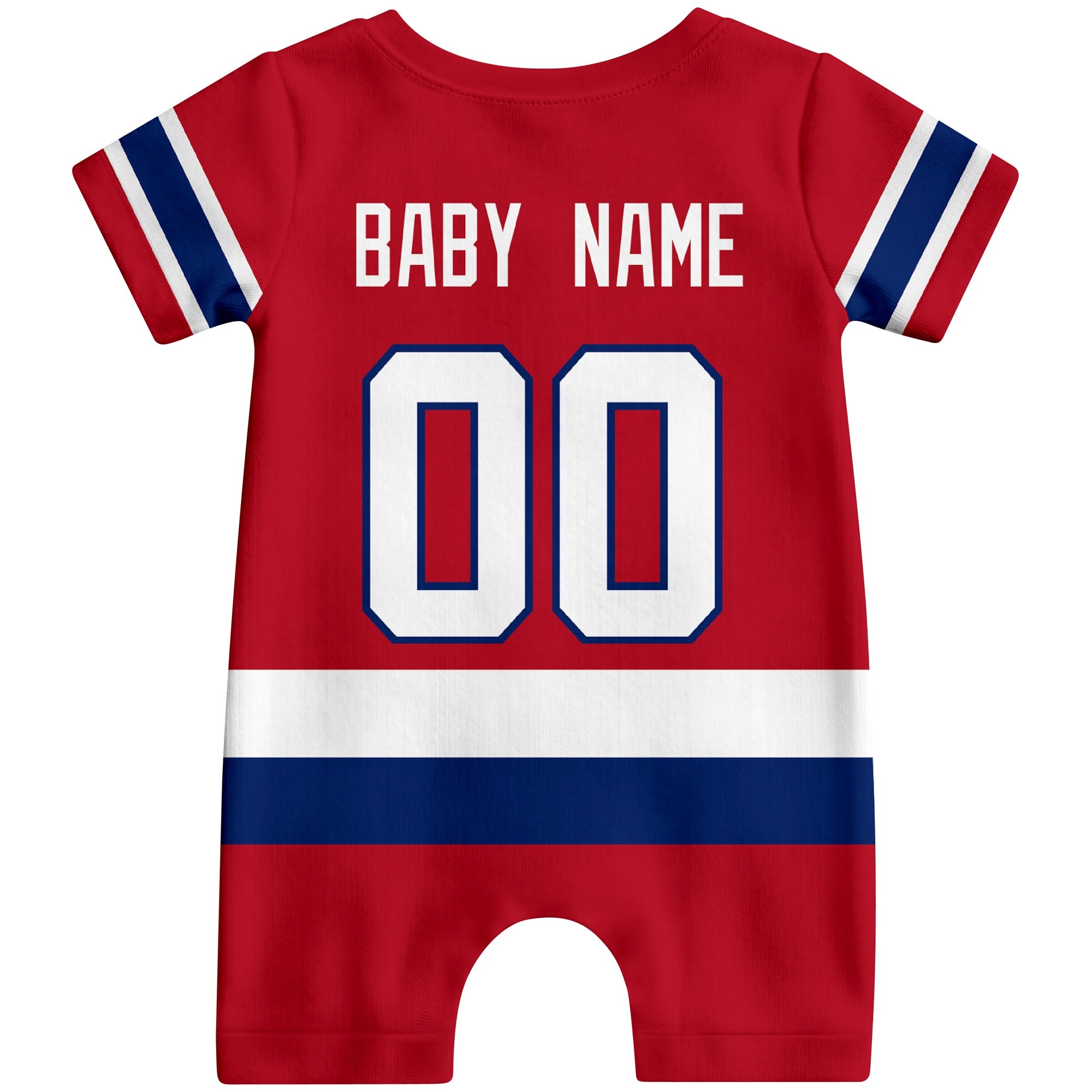 Personalized Montreal Hockey Baby Bodysuit - Custom Name & Number ANTKING