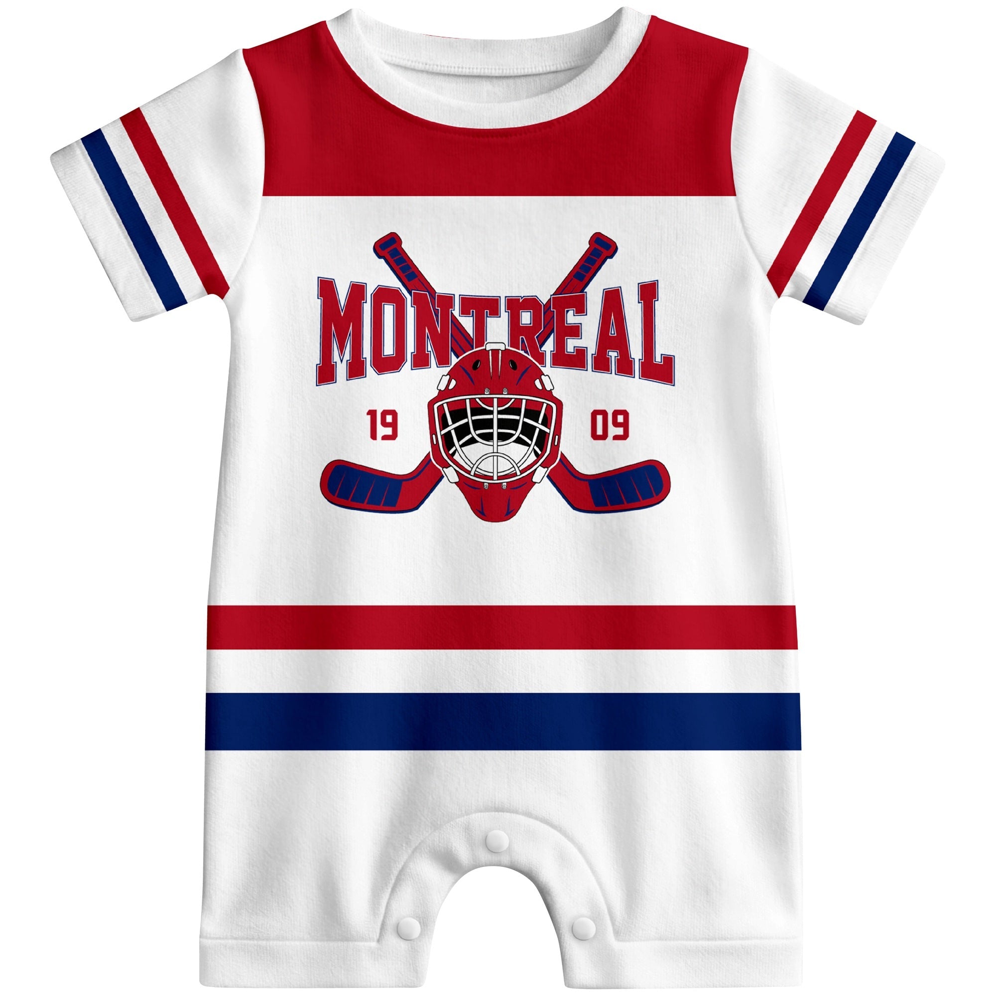 Personalized Montreal Hockey Baby Bodysuit - Custom Name & Number ANTKING