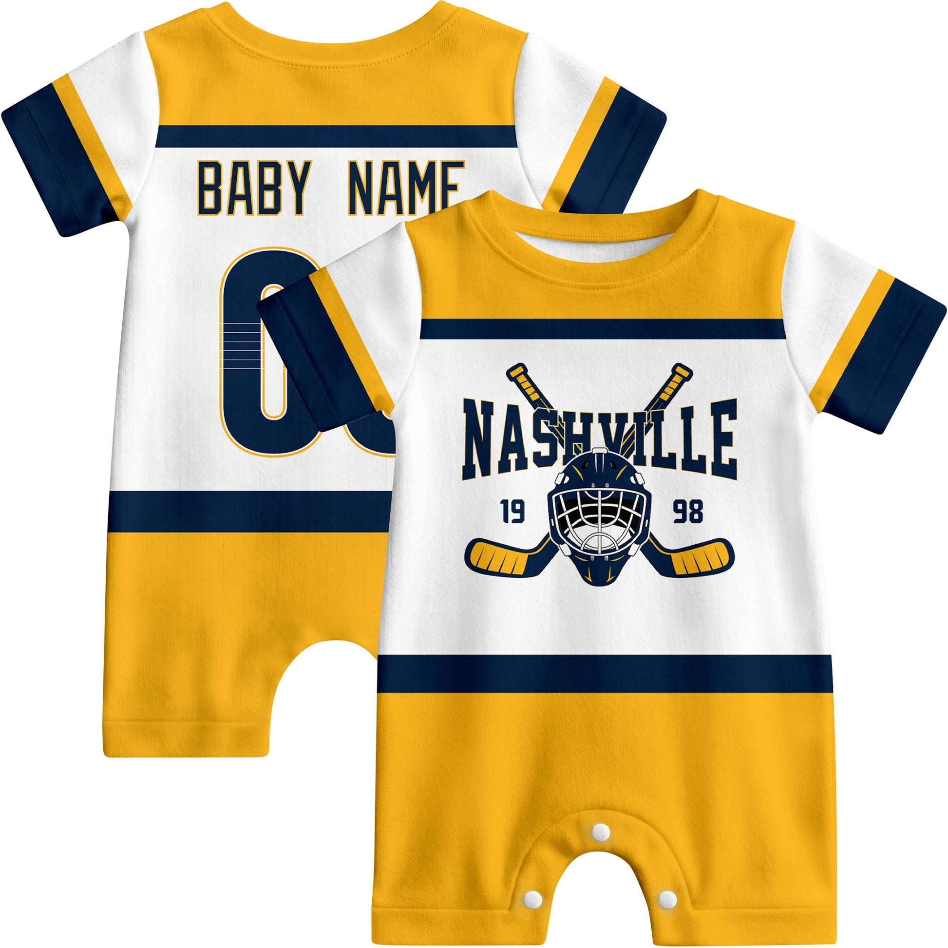 Personalized Nashville Hockey Baby Bodysuit - Custom Name & Number ANTKING