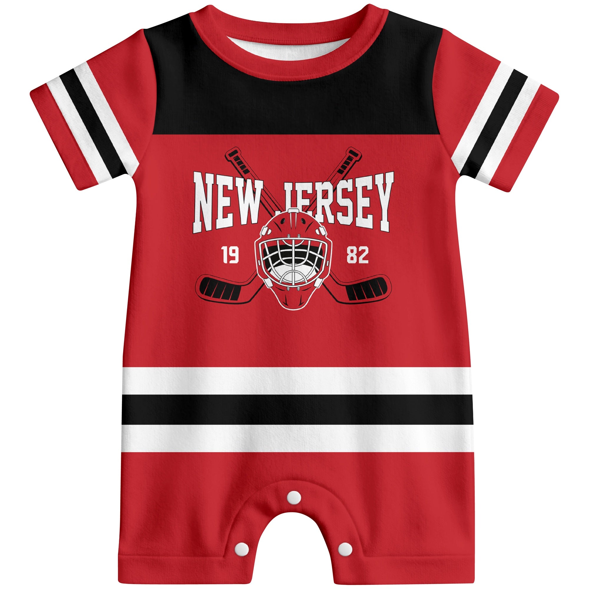 Personalized New Jersey Hockey Baby Bodysuit - Custom Name & Number ANTKING