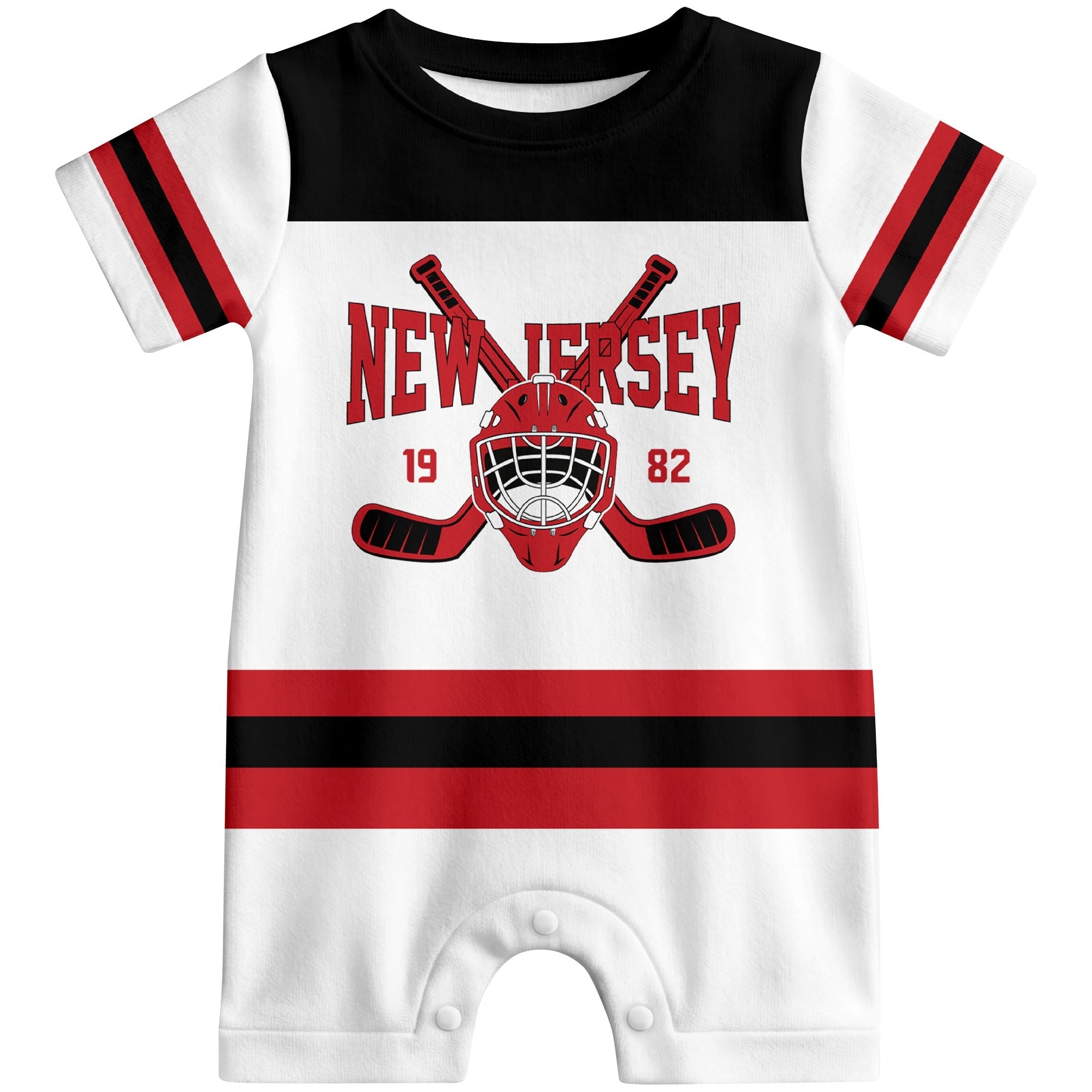 Personalized New Jersey Hockey Baby Bodysuit - Custom Name & Number ANTKING
